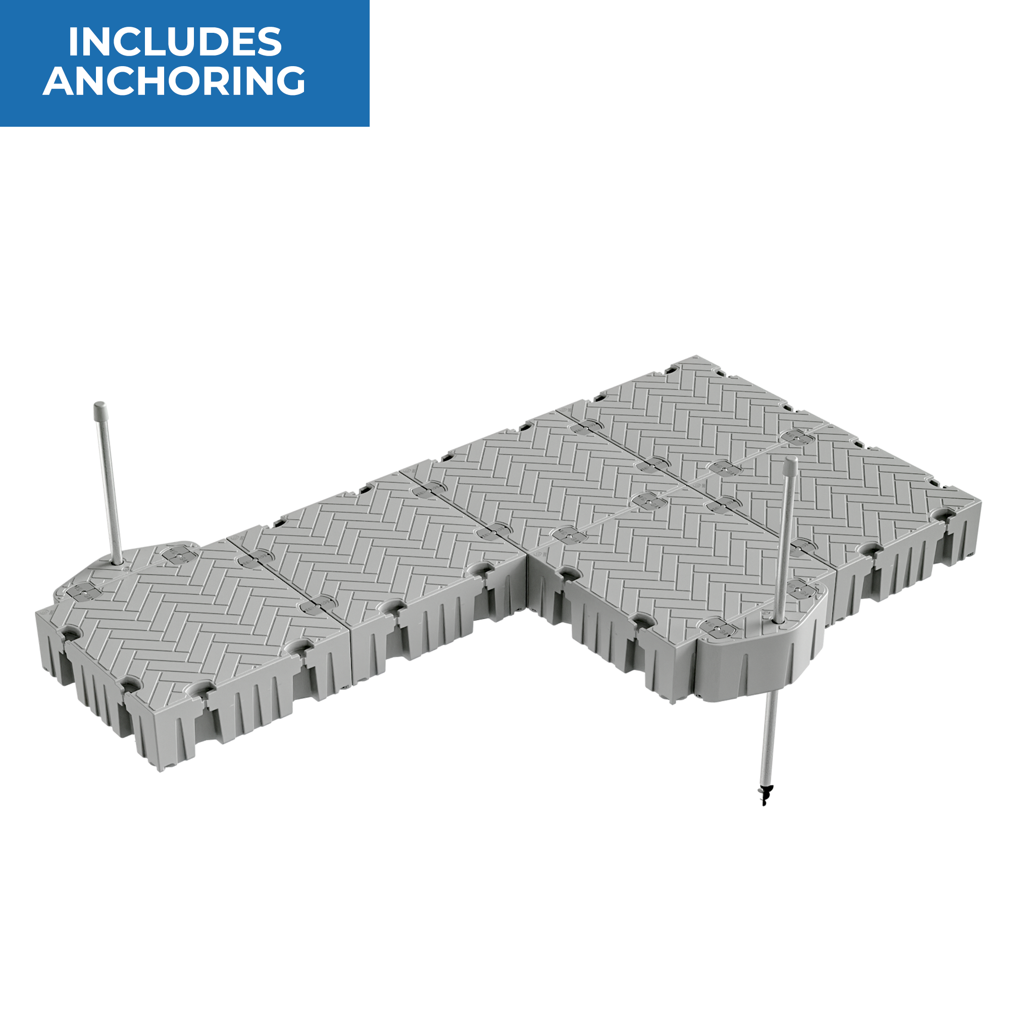 16' P-Shaped Floating Dock Package w/Pipe Guides