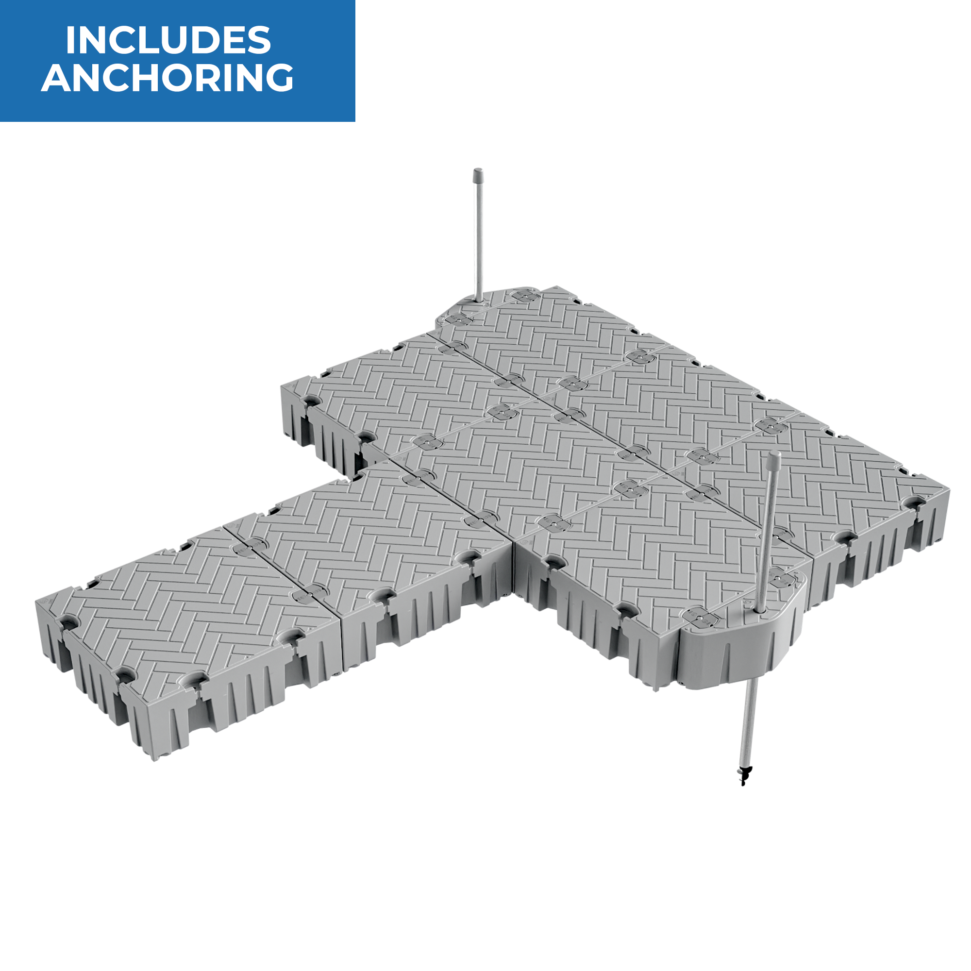 16' Platform Floating Dock Package w/Pipe Guides