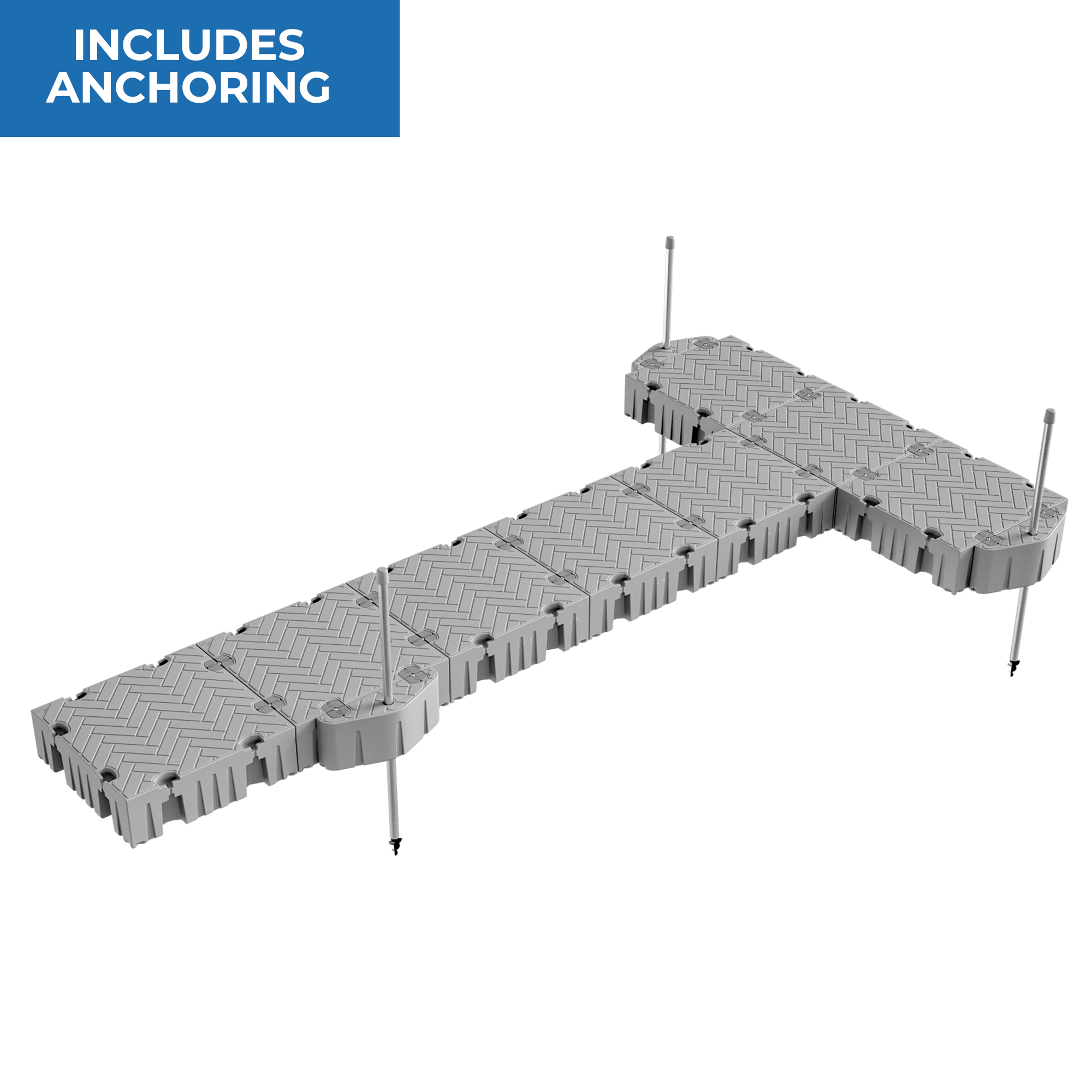 24' T-Shaped Floating Dock Package w/Pipe Guides