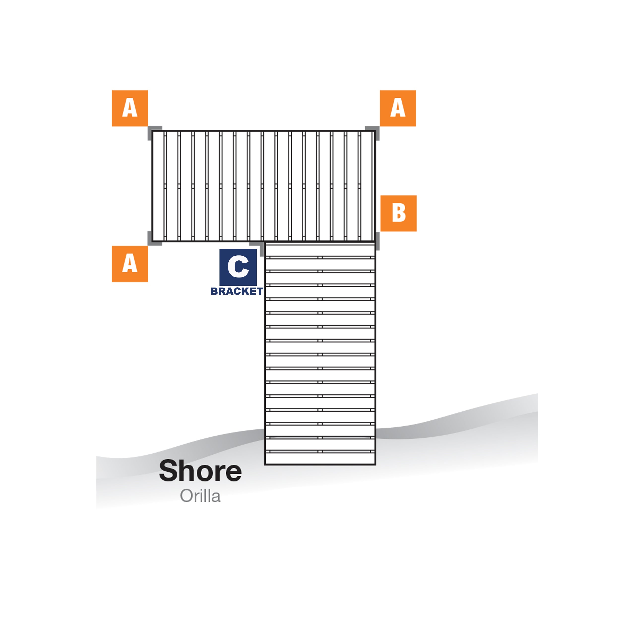 "C" Inside Corner Bracket (2-way) - Normal Duty