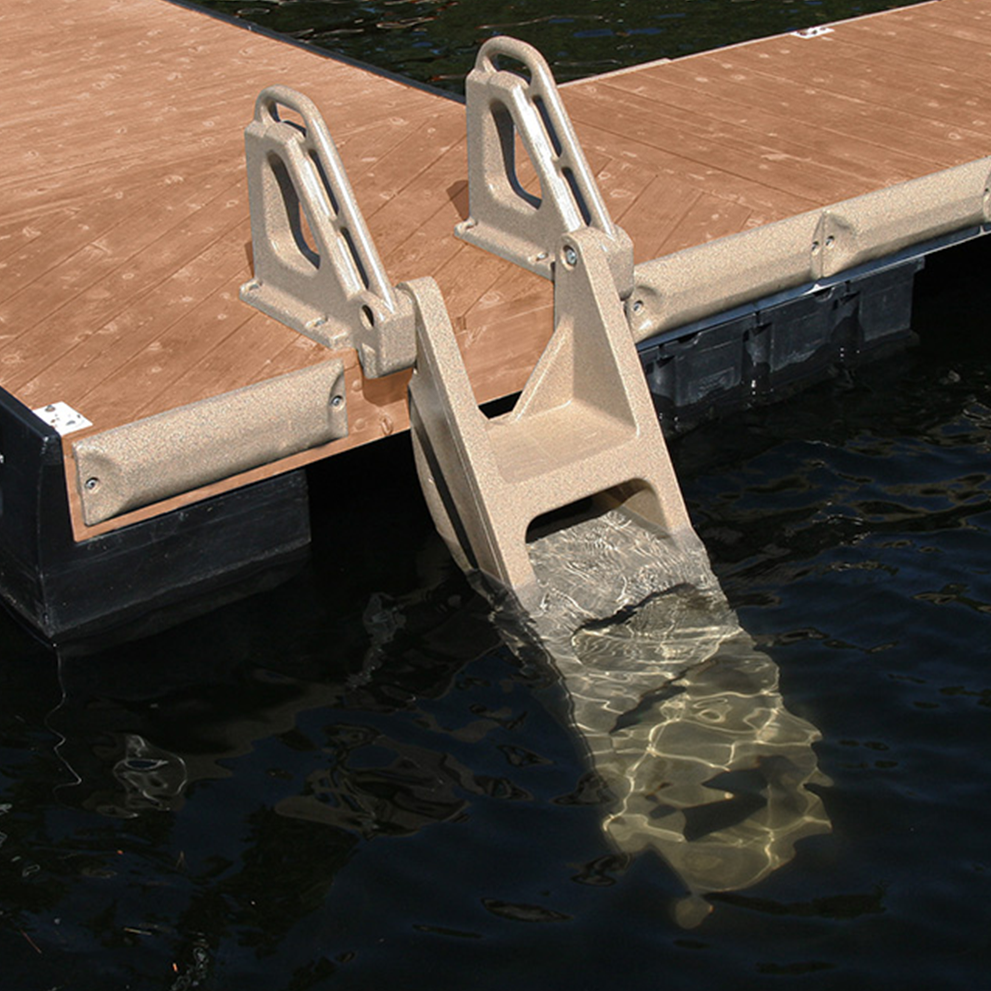 Techstar Rotomolded 5 Step Wide Flip-Up Heavy Duty Stair Step Ladder - Sandstone