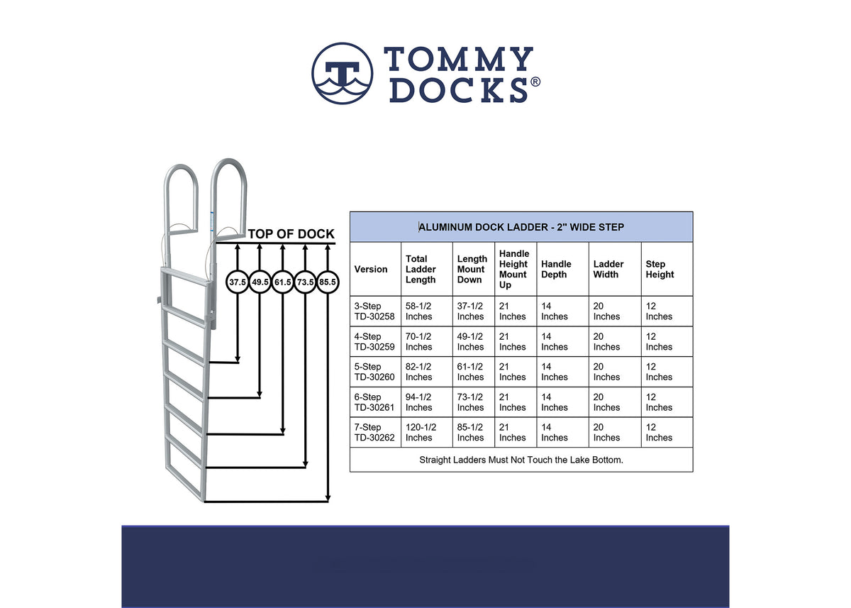 Aluminum Lifting Ladder - Standard 2" Wide Step