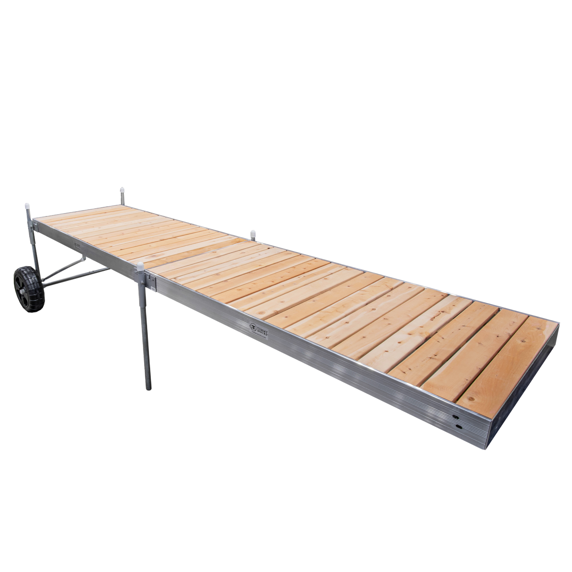 16' Roll-In-Dock Straight Aluminum Frame With Removable Cedar Decking Complete Dock Package