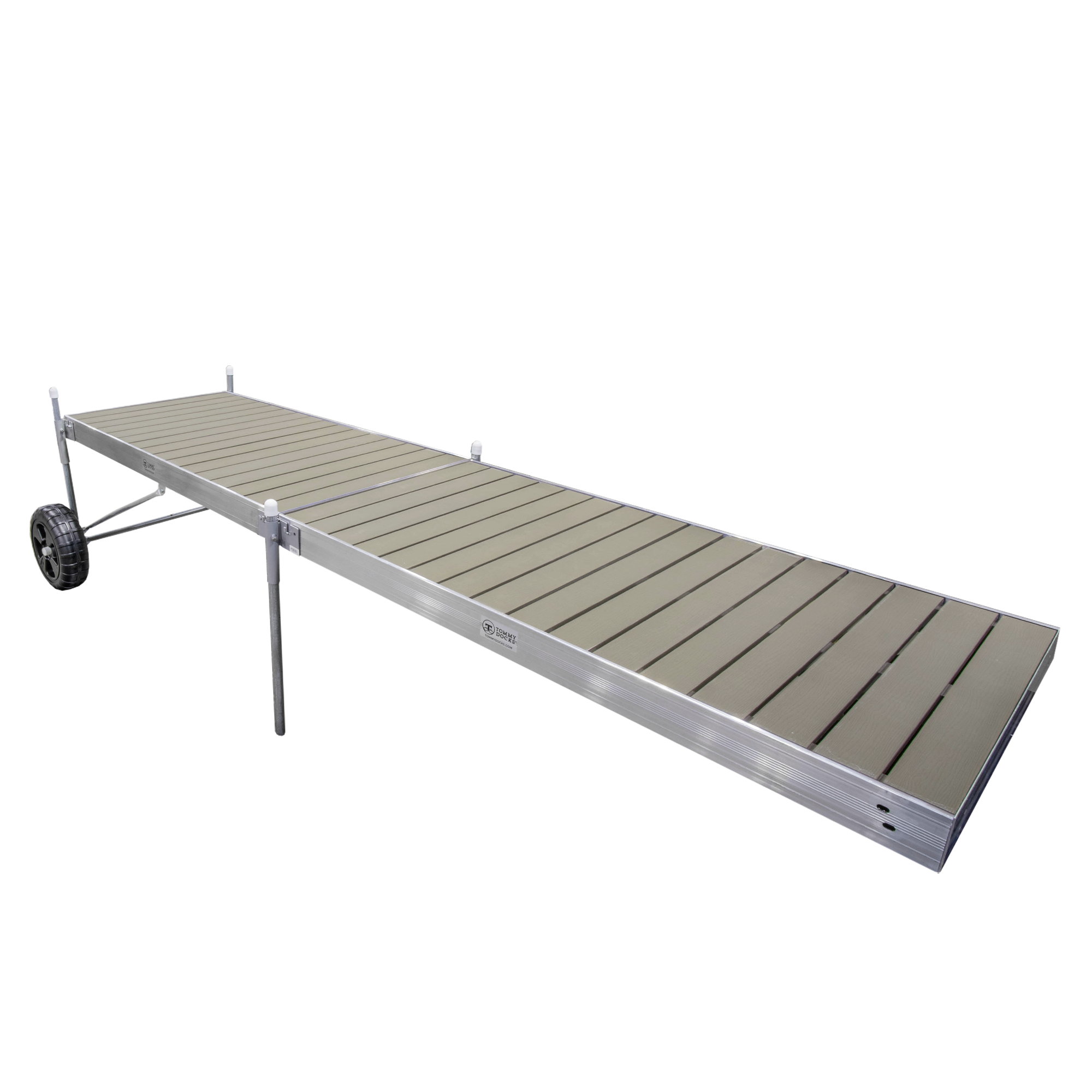 16' Roll-In-Dock Straight Aluminum Frame with Composite Removable Decking Complete Dock Package - Ridgeway Gray