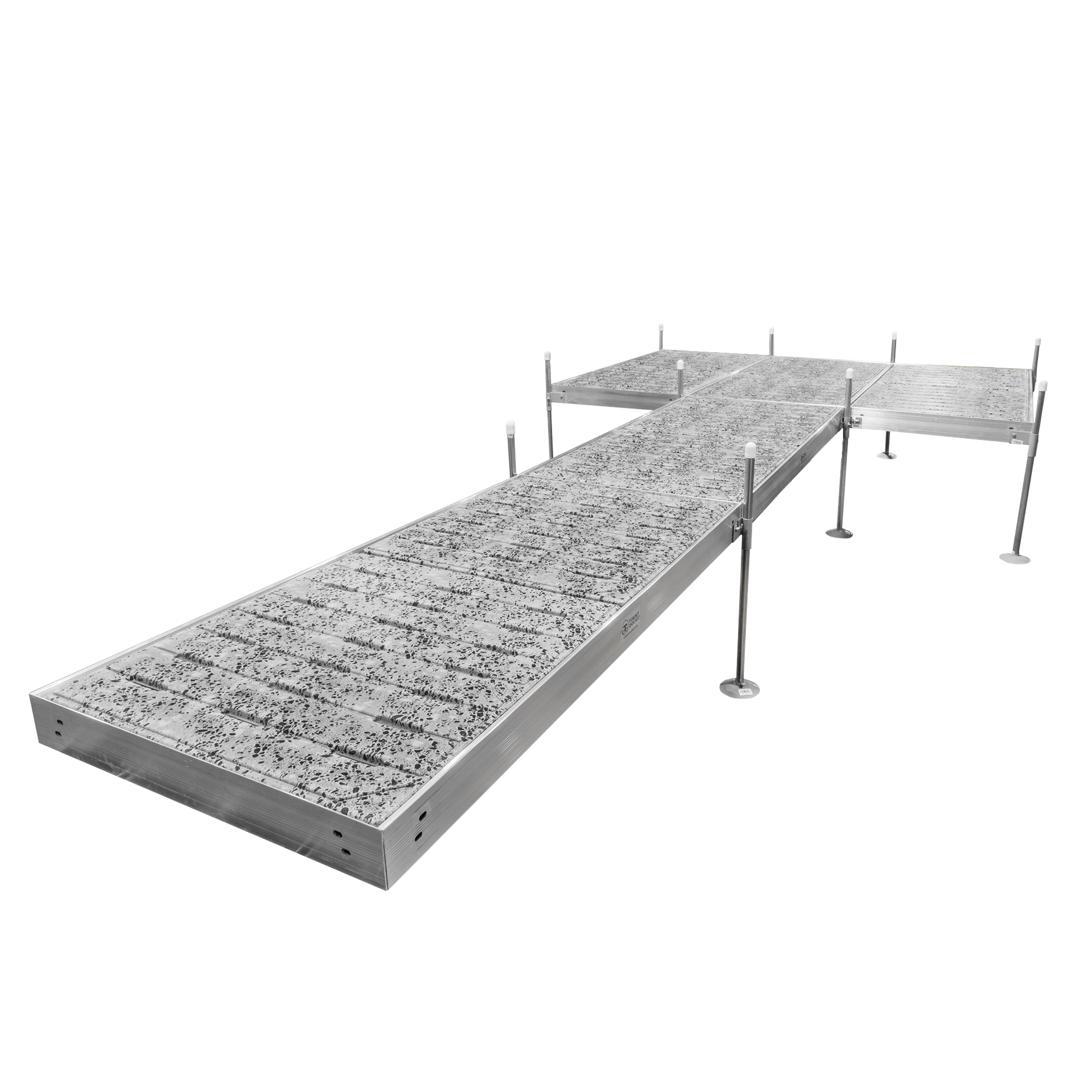 24' Platform Boat Dock System with Aluminum Frame and Thermoformed Terrazzo Decking