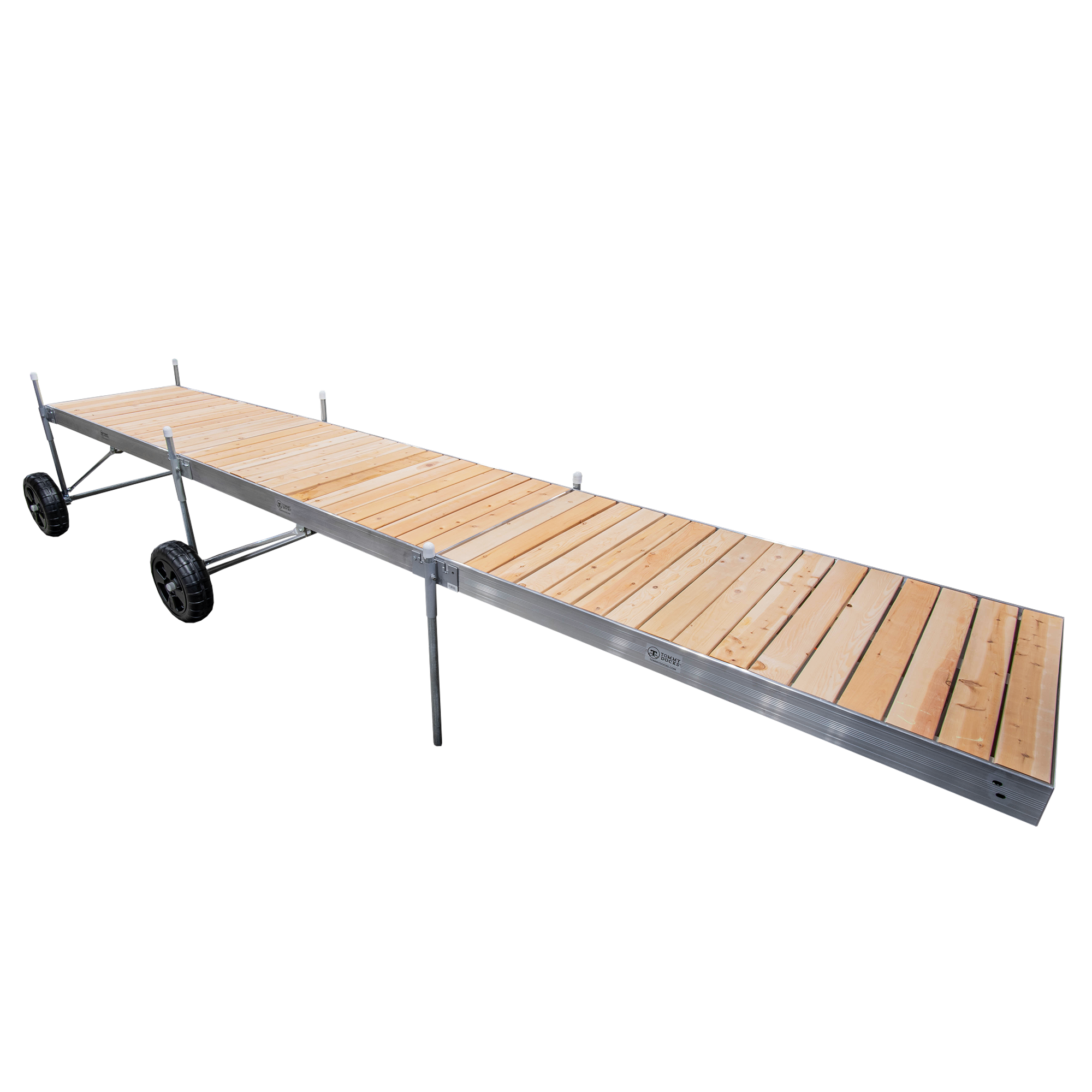24' Roll-In-Dock Straight Aluminum Frame With Removable Cedar Decking Complete Dock Package