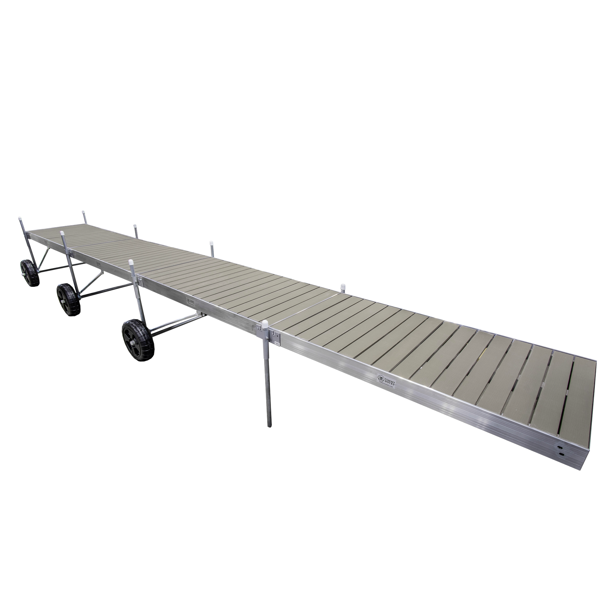 32' Roll-In-Dock Straight Aluminum Frame with Composite Removable Decking Complete Dock Package - Ridgeway Gray