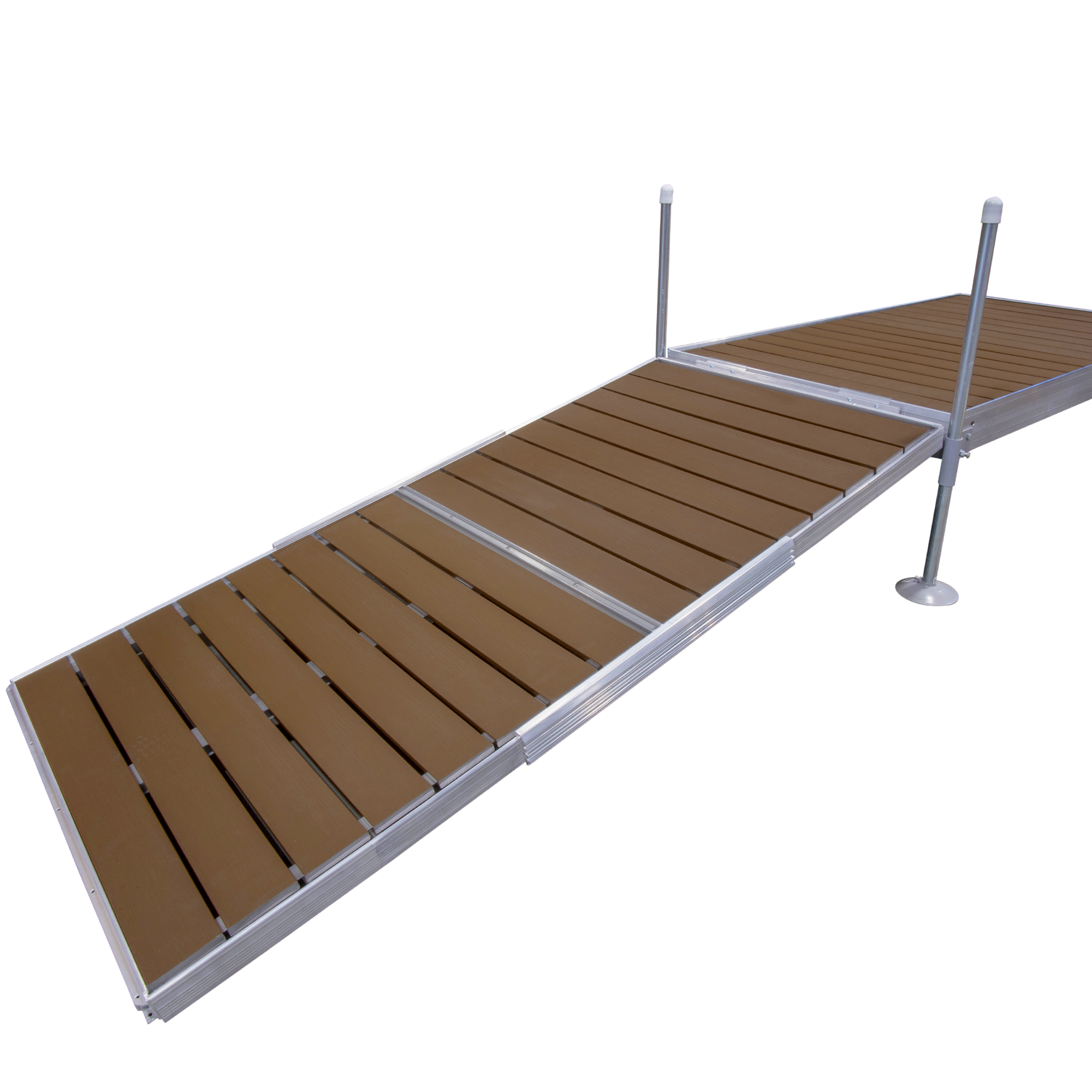 8' Modular Aluminum Gangway with Brown Composite Decking