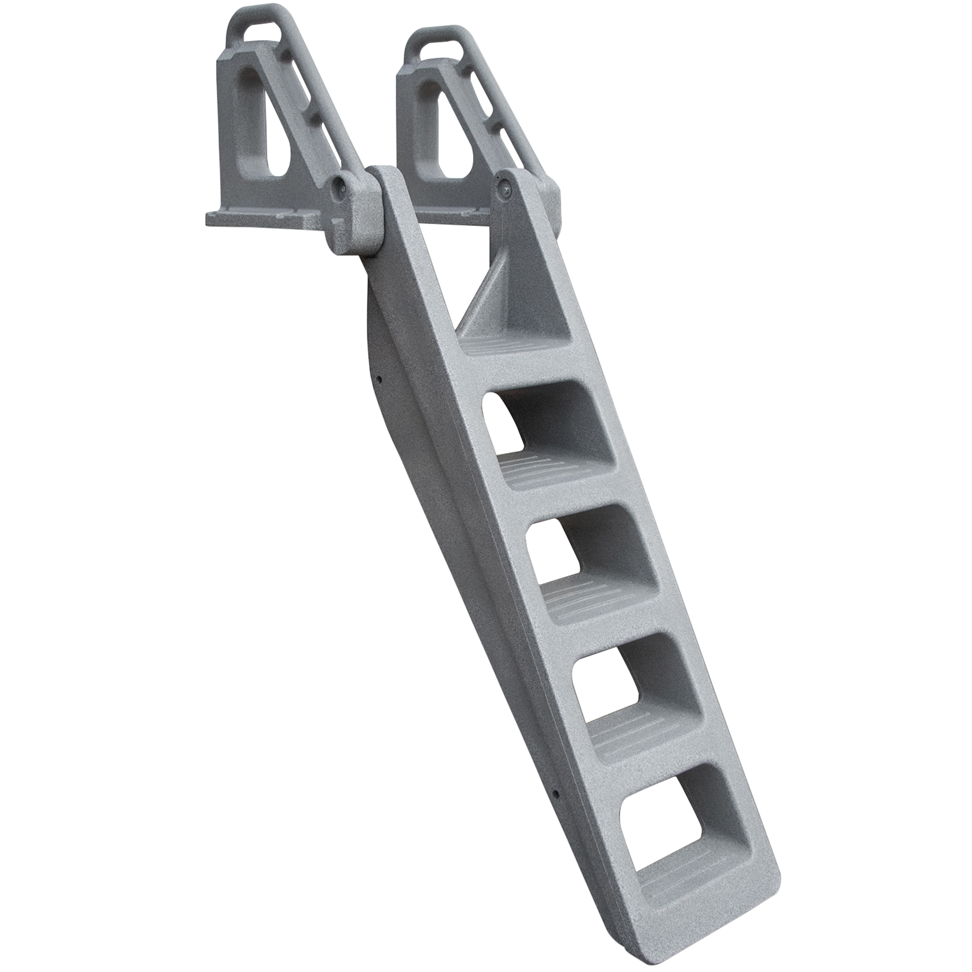 Techstar Rotomolded 5 Step Wide Flip-Up Heavy Duty Stair Step Ladder - Granite Gray