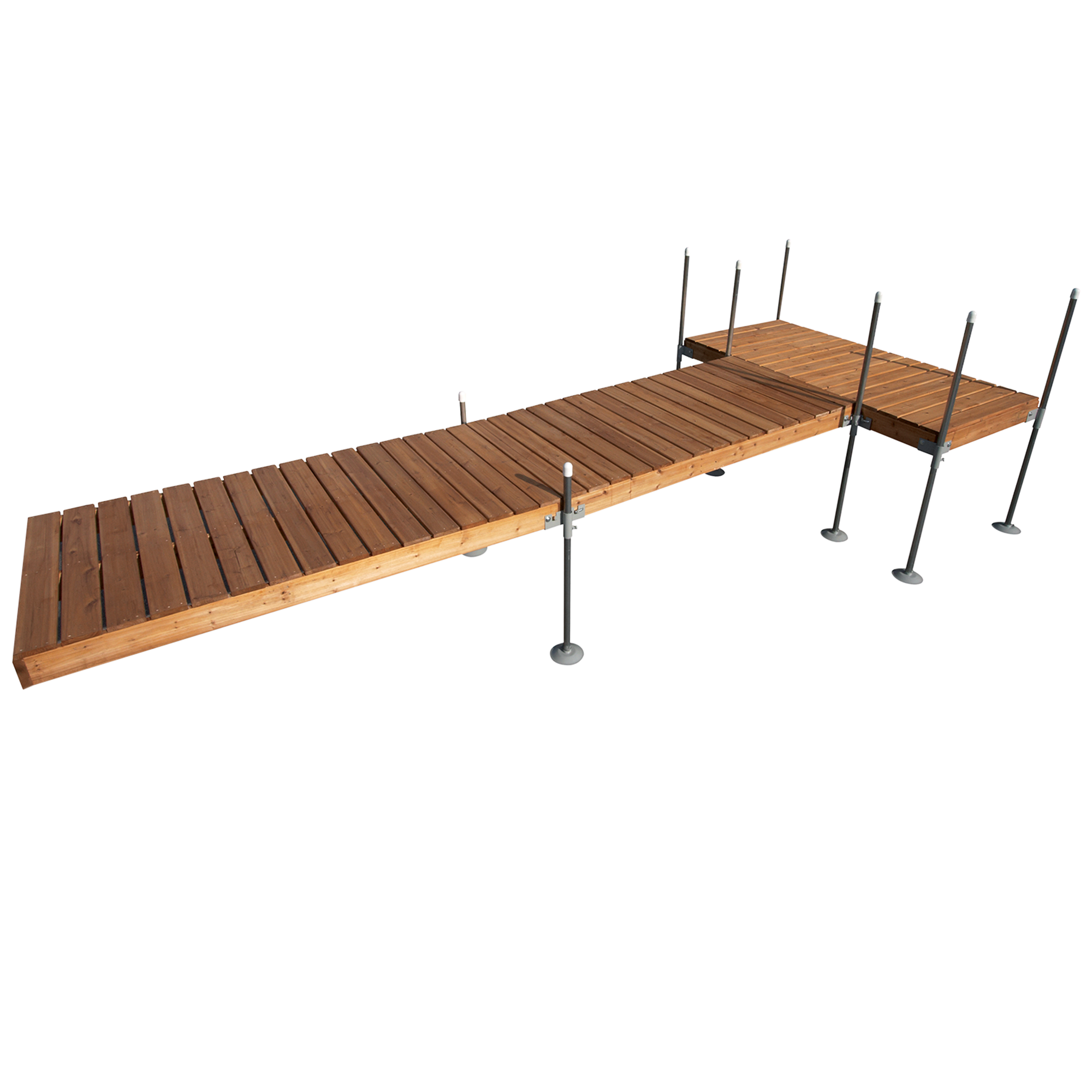 20' T-Shaped Boat Dock System with Cedar Frame and Decking