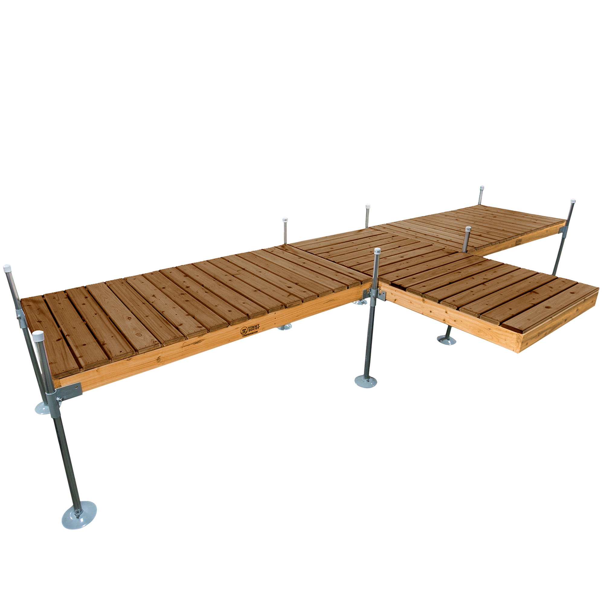 8' T-Shaped Boat Dock System with Cedar Frame and Decking