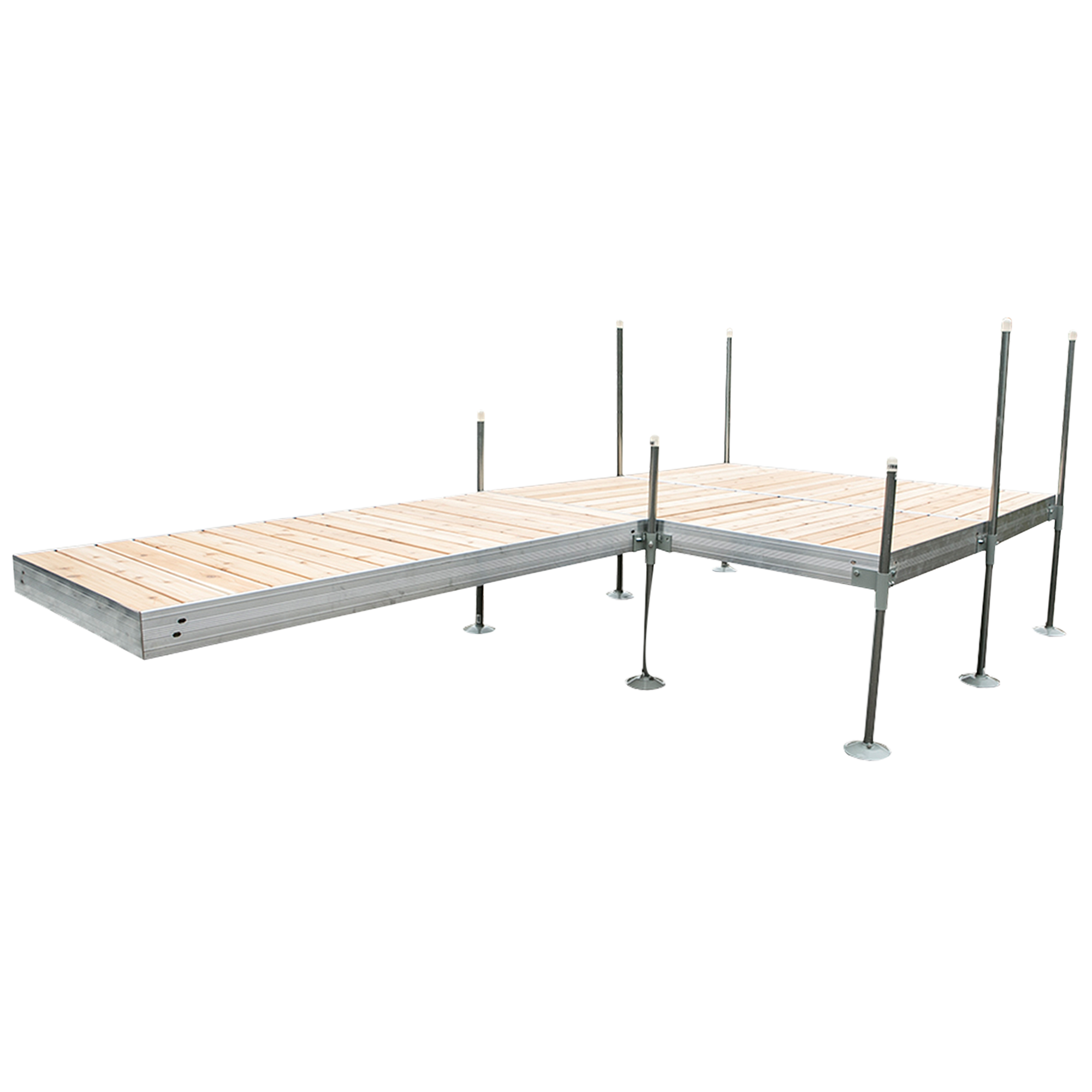 16' Platform Boat Dock System with Aluminum Frame and Cedar Decking