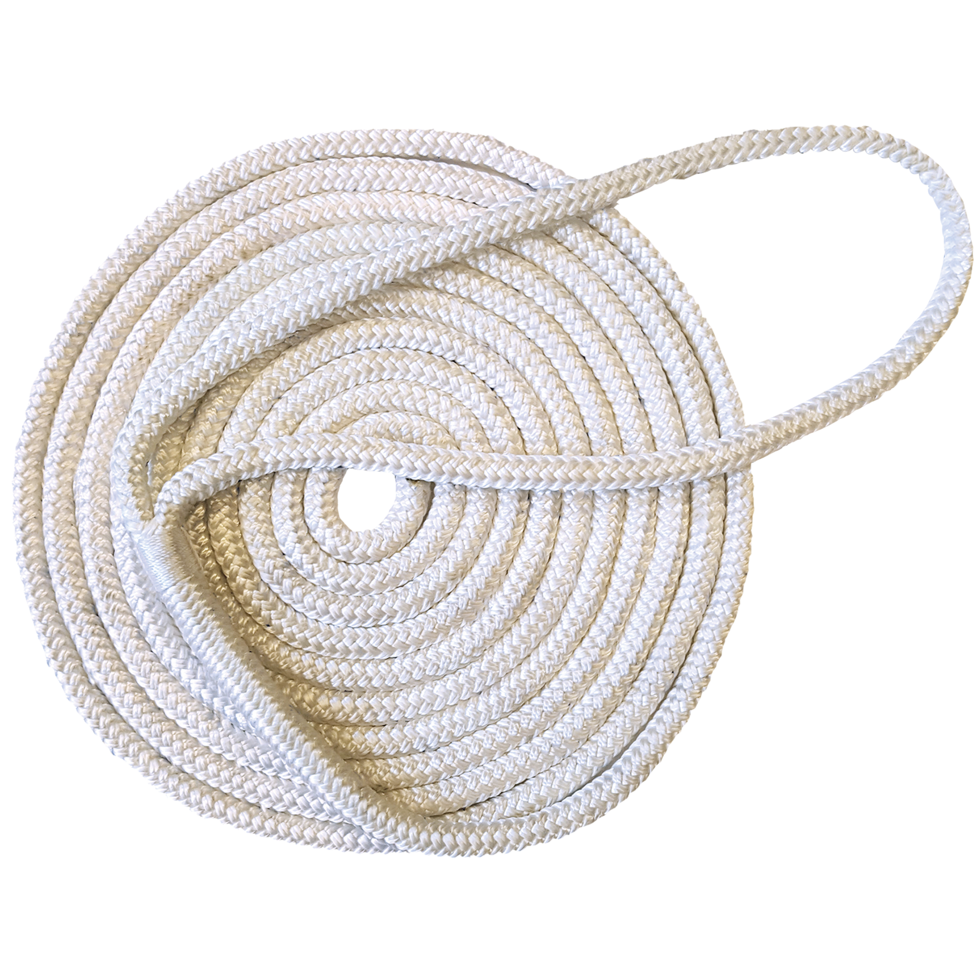 Dock Line - Nylon Dbl Braid 3/8" x 15' - 12" Eye Splice White