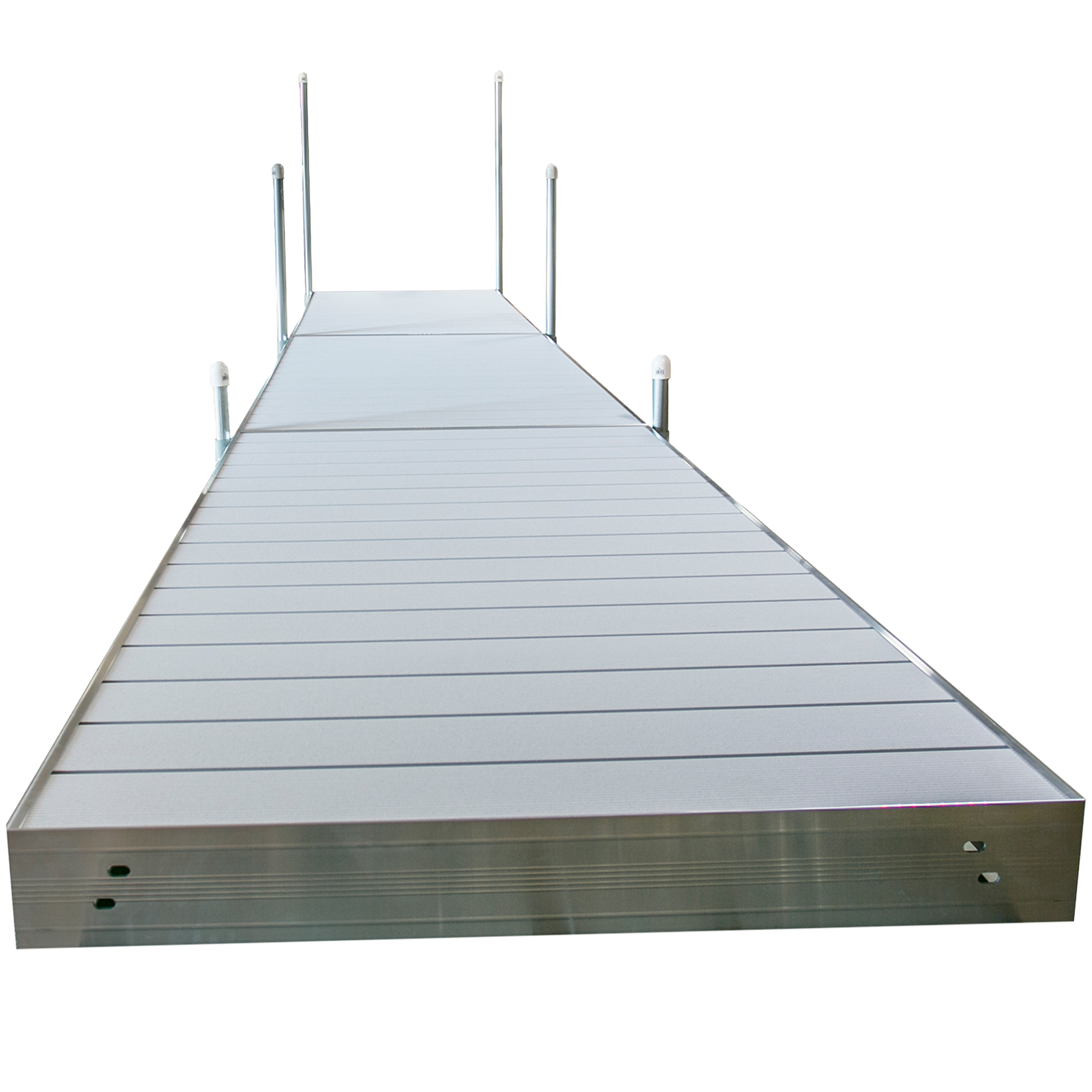 24’ Straight Boat Dock System with Aluminum Frame and Aluminum Decking