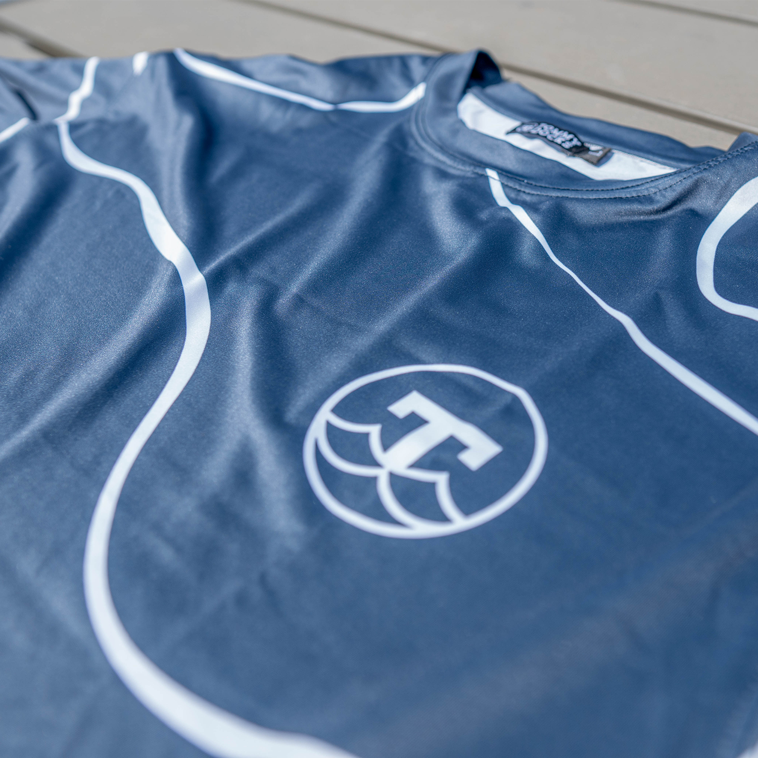 Moisture Wicking Shirt - UPF 50 - Long Sleeve - Navy/White