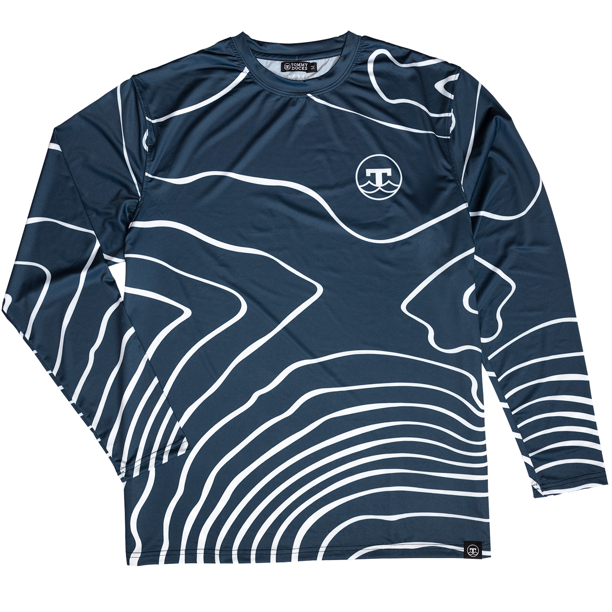Moisture Wicking Shirt - UPF 50 - Long Sleeve - Navy/White