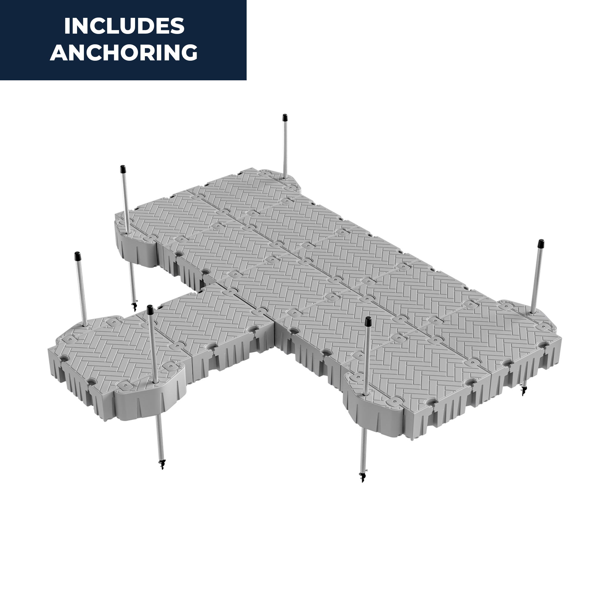 16' Extended Platform Floating Dock Package w/ Pipe Guides