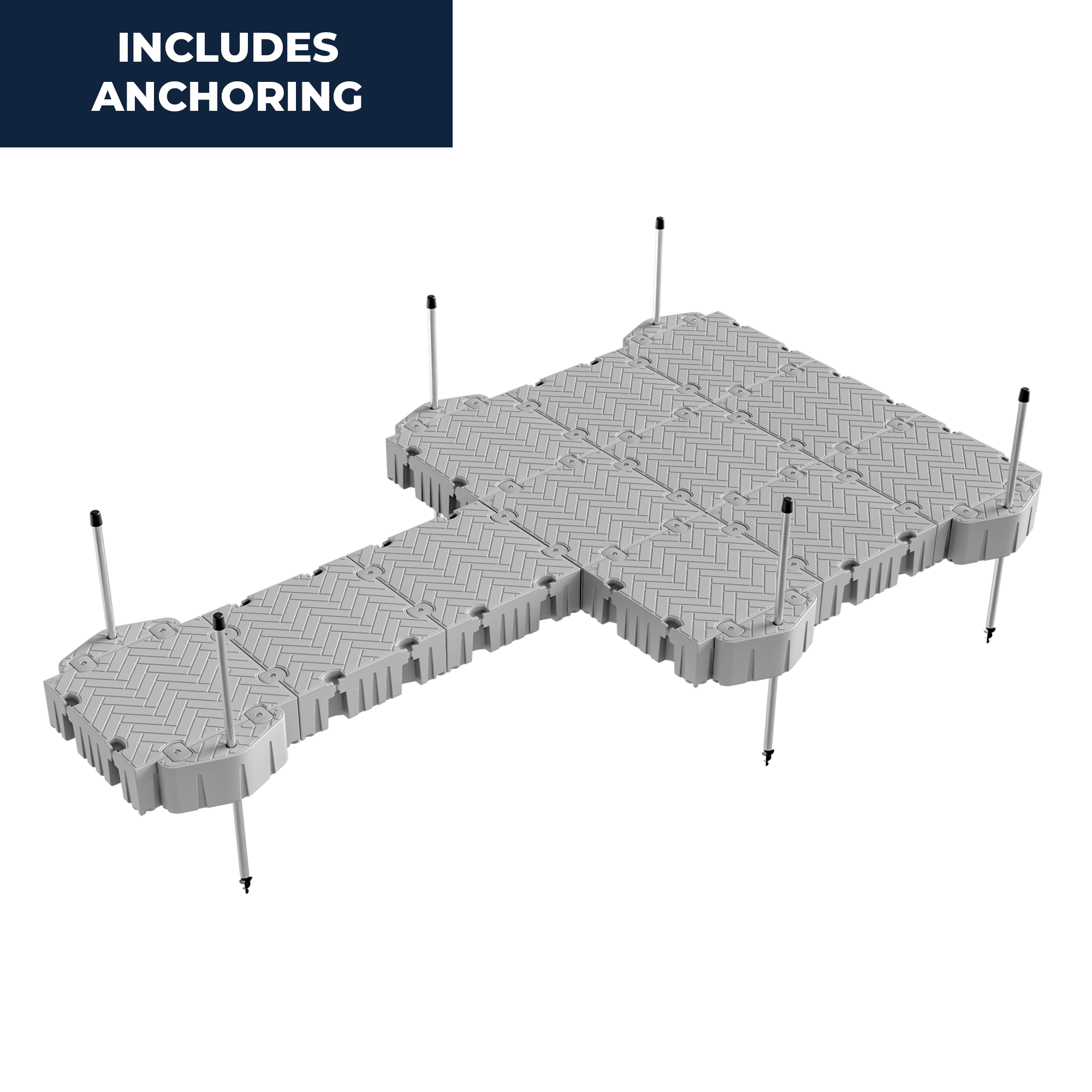 24' Extended Platform Floating Dock Package w/Pipe Guides