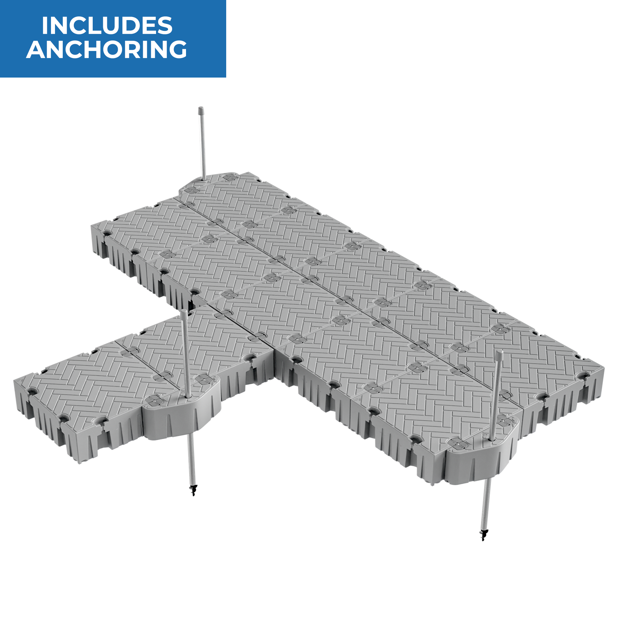 16' Extended Platform Floating Dock Package w/ Pipe Guides