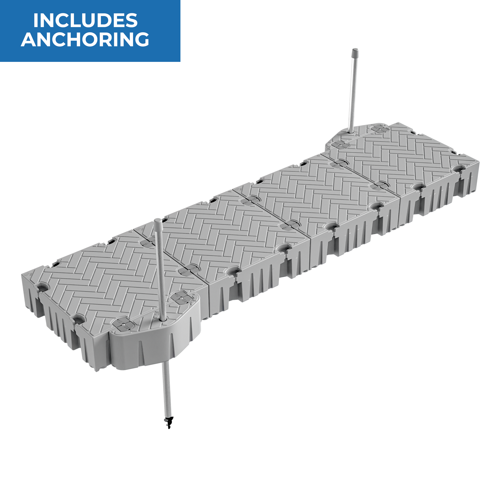 16' Straight Floating Dock Package w/ Pipe Guides