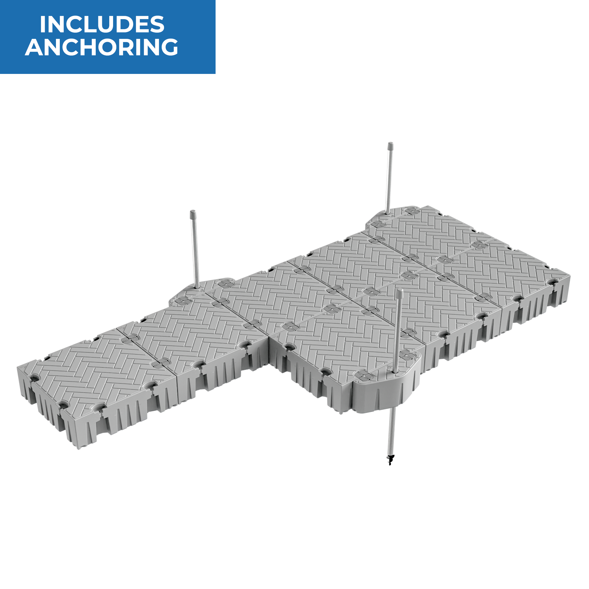 20' P-Shaped Floating Dock Package w/Pipe Guides