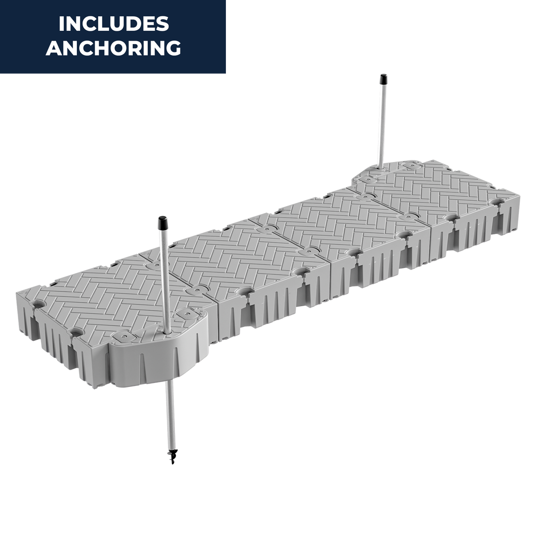 16' Straight Floating Dock Package w/ Pipe Guides