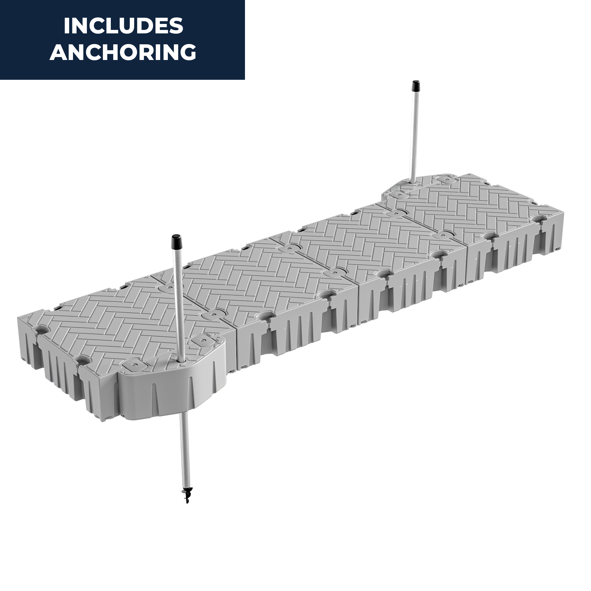 16' Straight Floating Dock Package w/ Pipe Guides