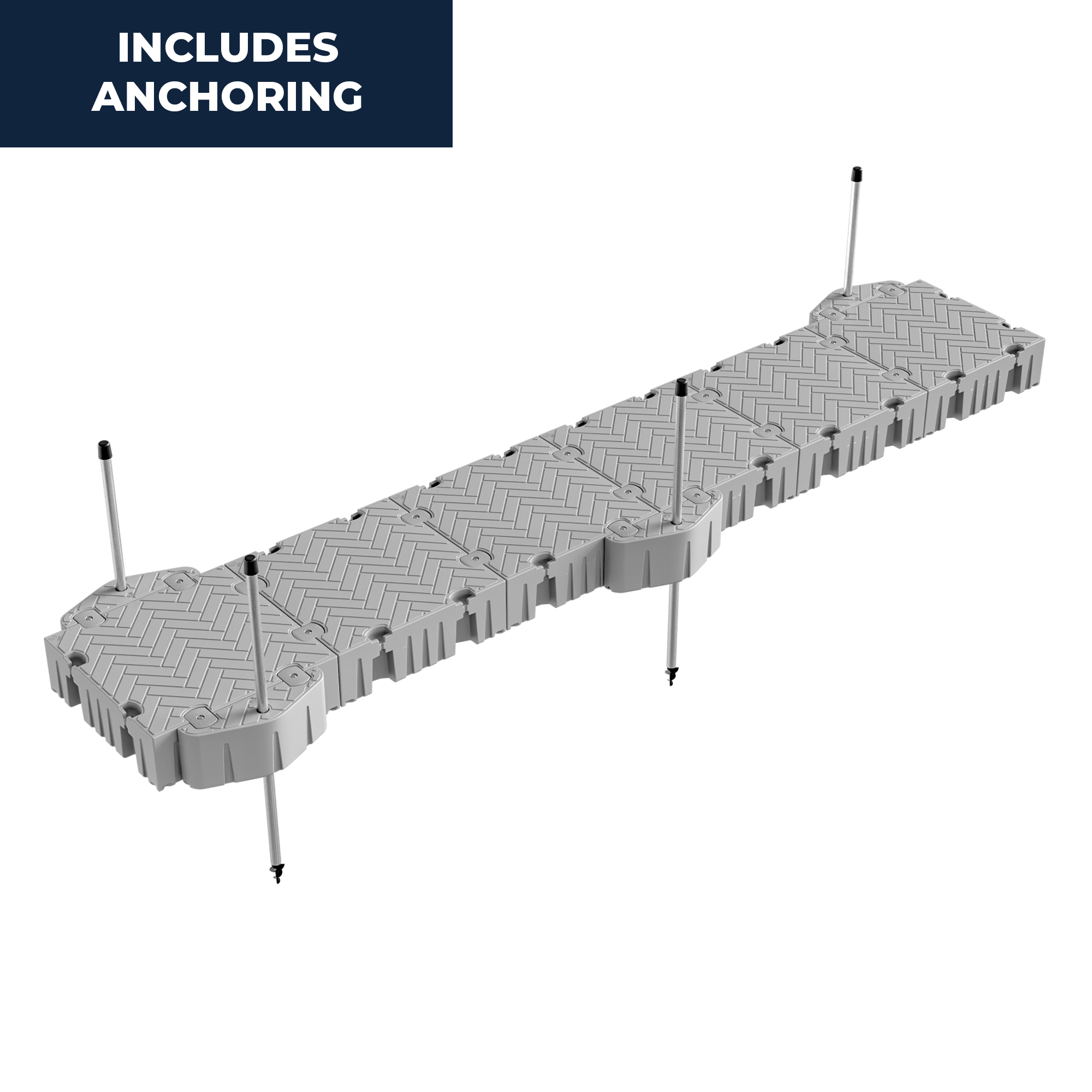 24' Straight Floating Dock Package w/Pipe Guides