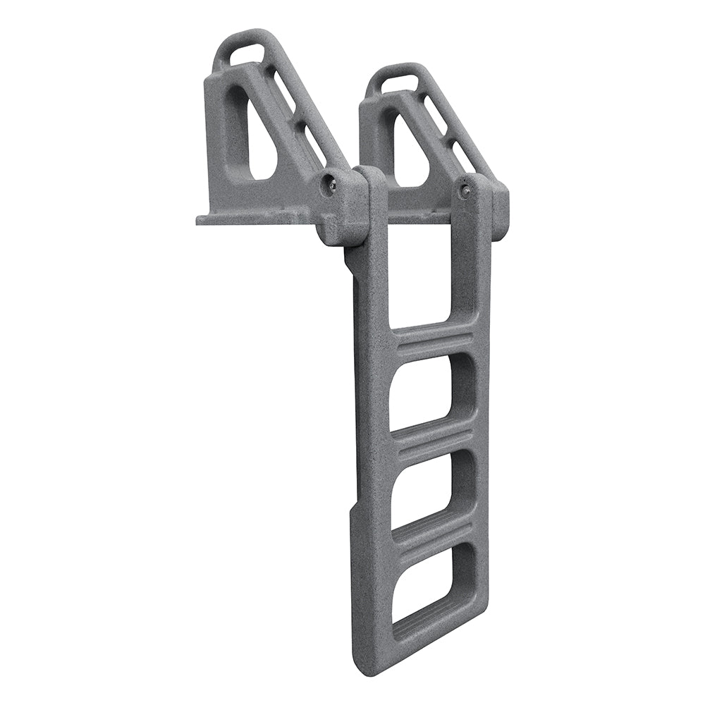 TechStar Rotomolded Heavy Duty Flip Up 4 Step Dock Ladder  - Granite Gray