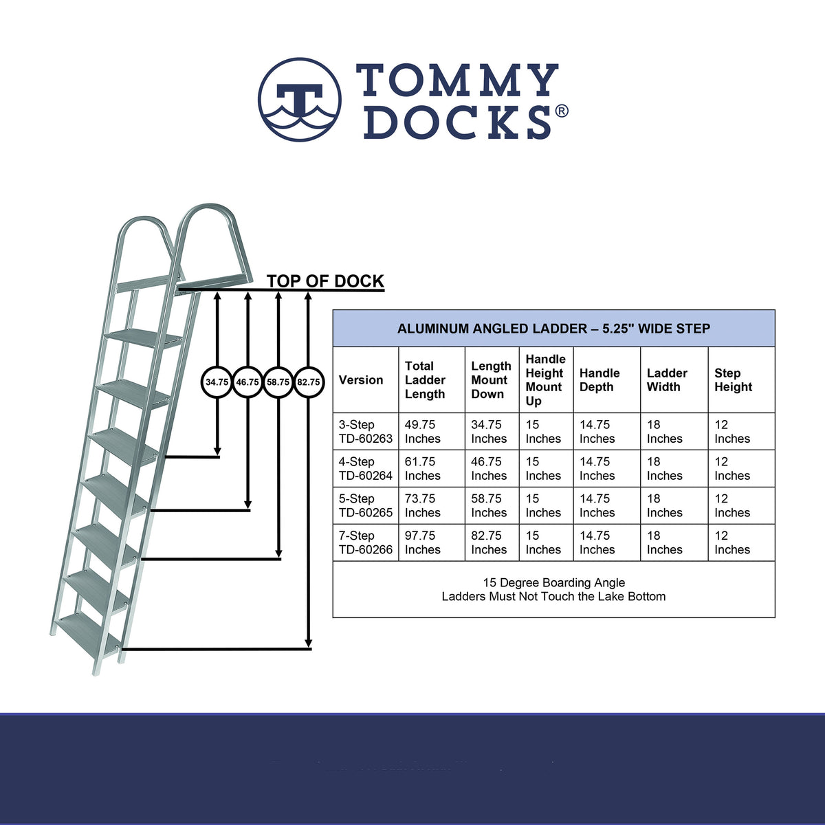 4-Step Angled Ladder - Wide Step - with Mounting Hardware