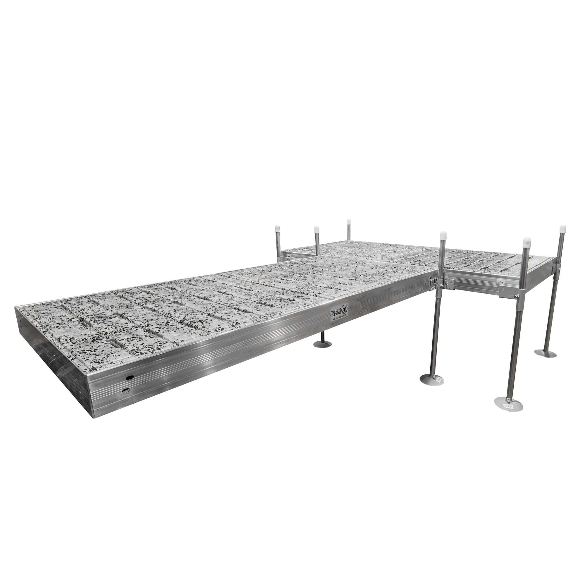 12' T-Shaped Boat Dock System with Aluminum Frame and Thermoformed Ter