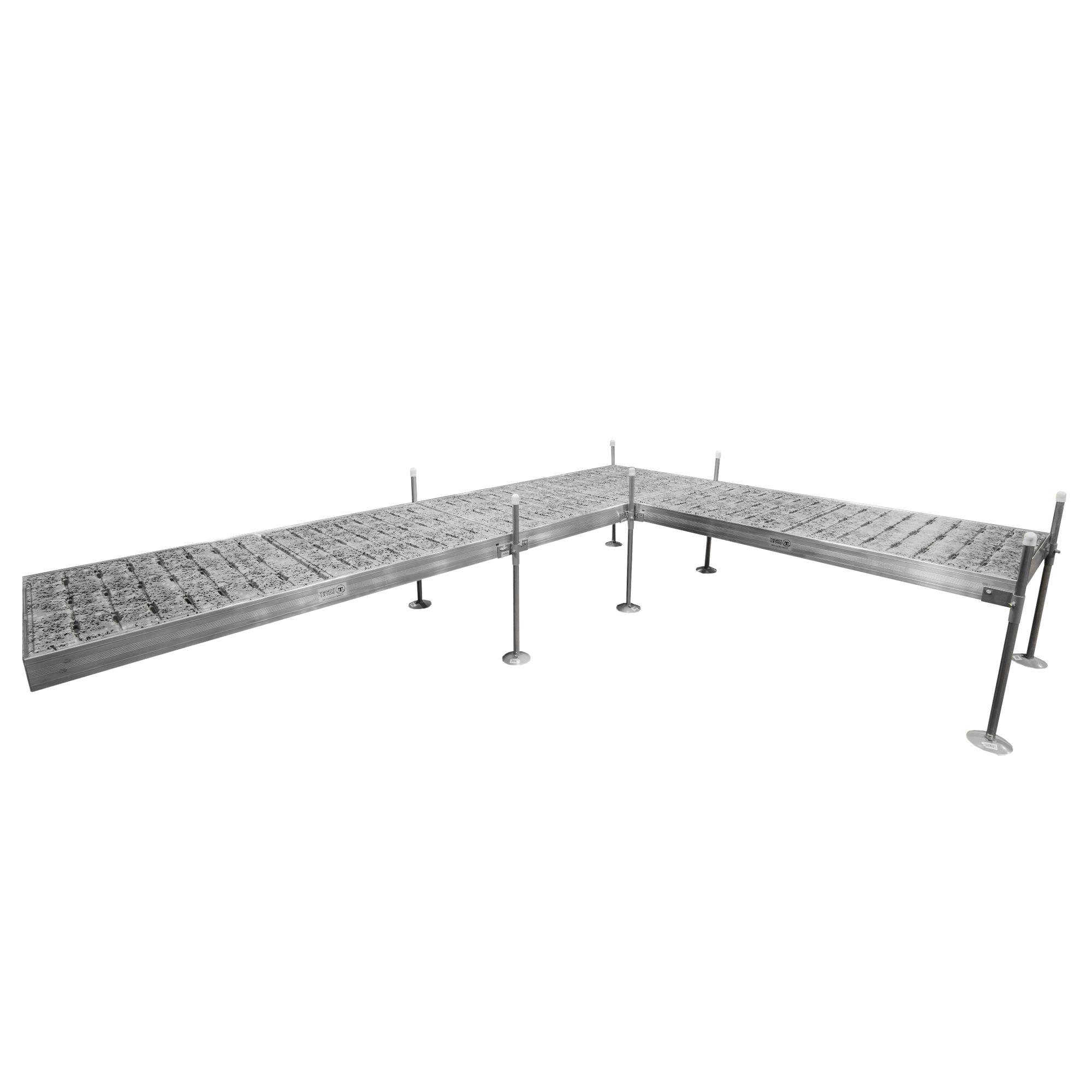 16' L-Shaped Boat Dock System with Aluminum Frame and Thermoformed Ter