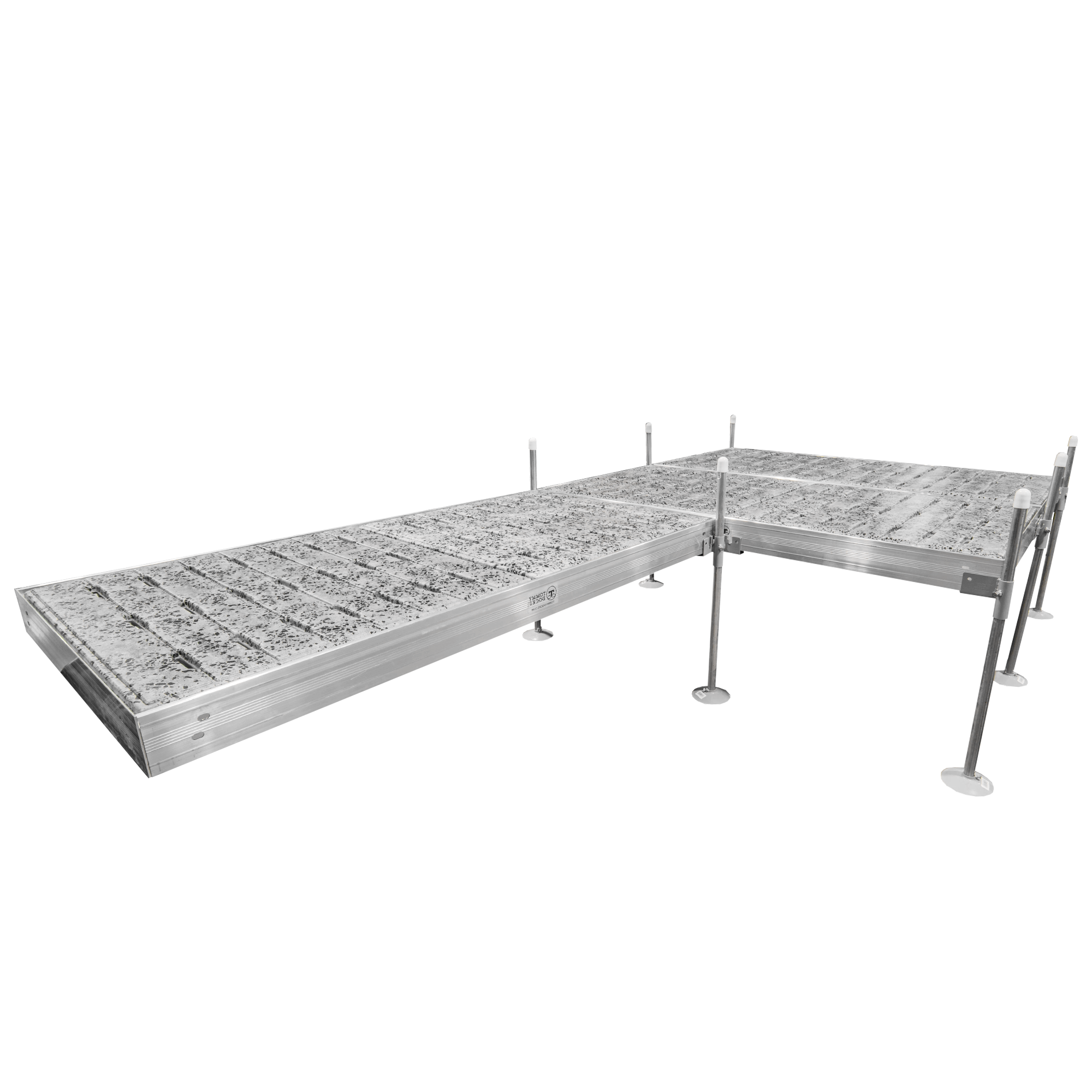16' Platform Boat Dock System with Aluminum Frame and Thermoformed Terrazzo Decking