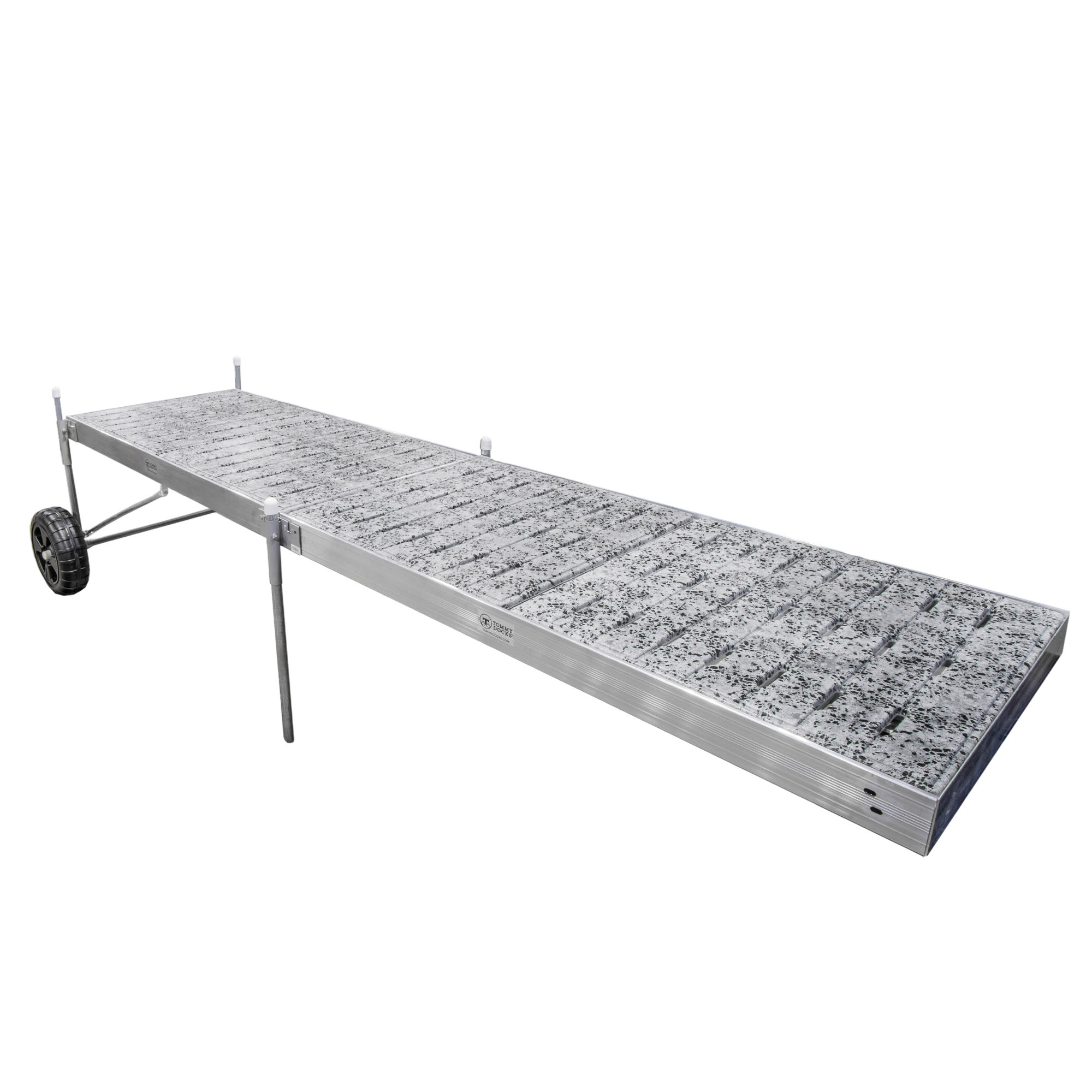 16' Roll-In-Dock Straight Aluminum Frame with Terrazzo Removable Decking Complete Dock Package