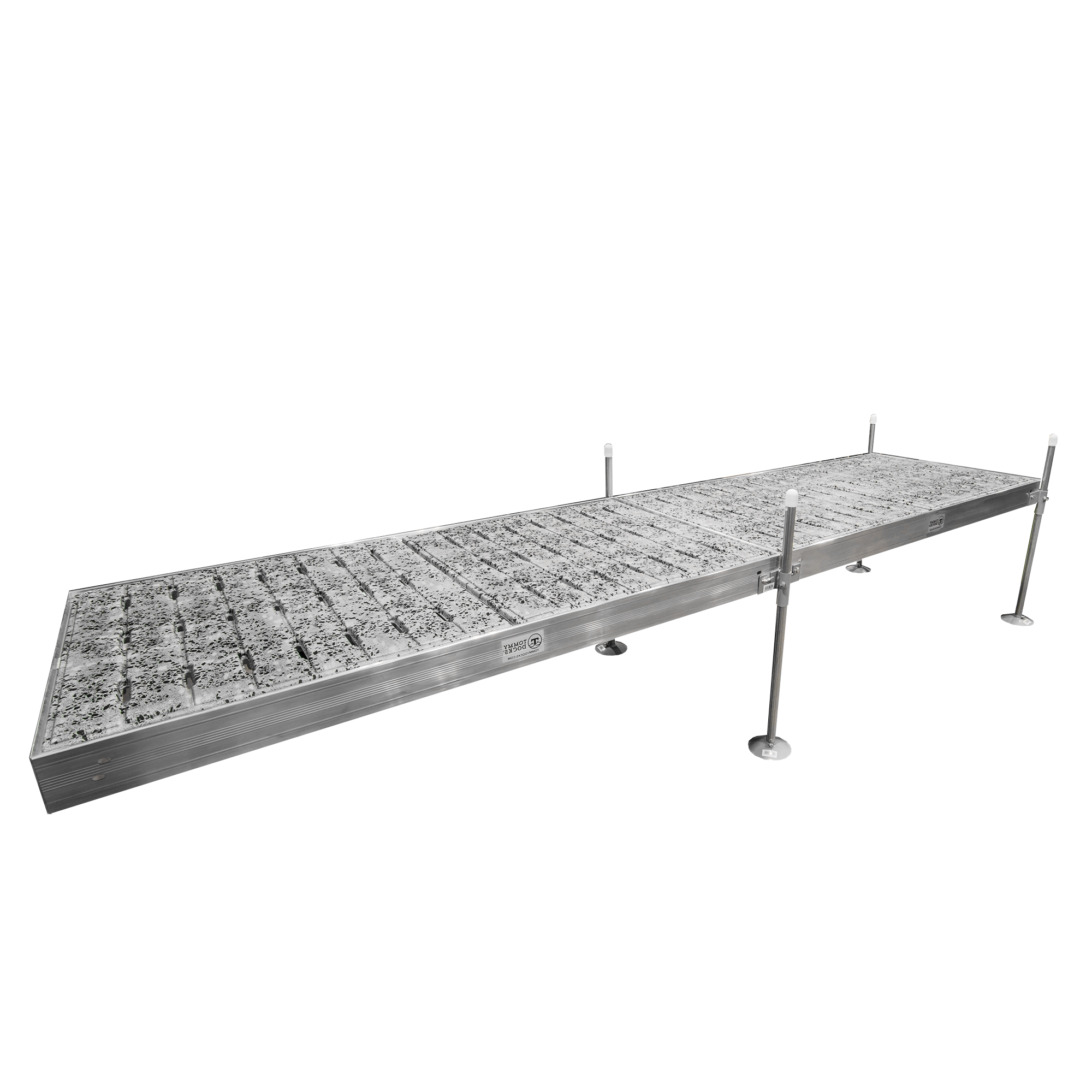 16' Straight Boat Dock System with Aluminum Frame and Thermoformed Terrazzo Decking