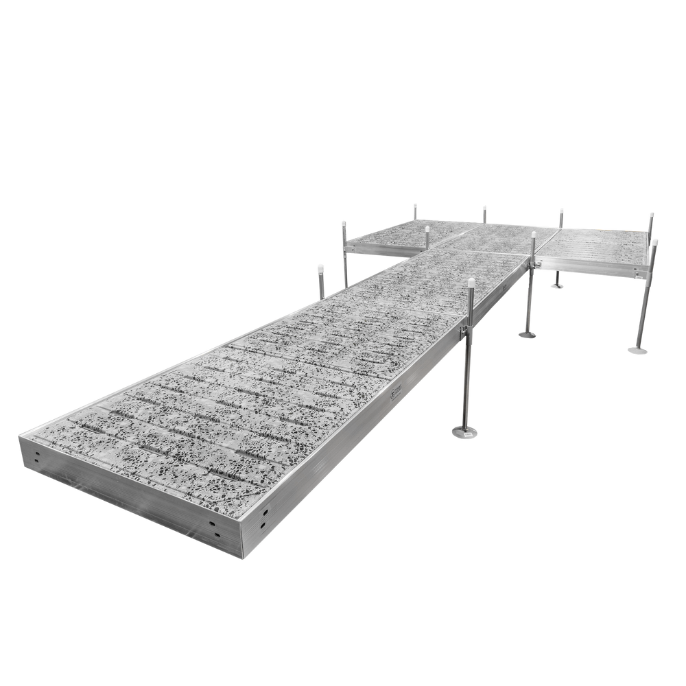 24' Platform Boat Dock System with Aluminum Frame and Thermoformed Terrazzo Decking
