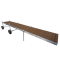 24' Roll-In-Dock Straight Aluminum Frame with Composite Removable Decking Complete Dock Package - Woodland Brown