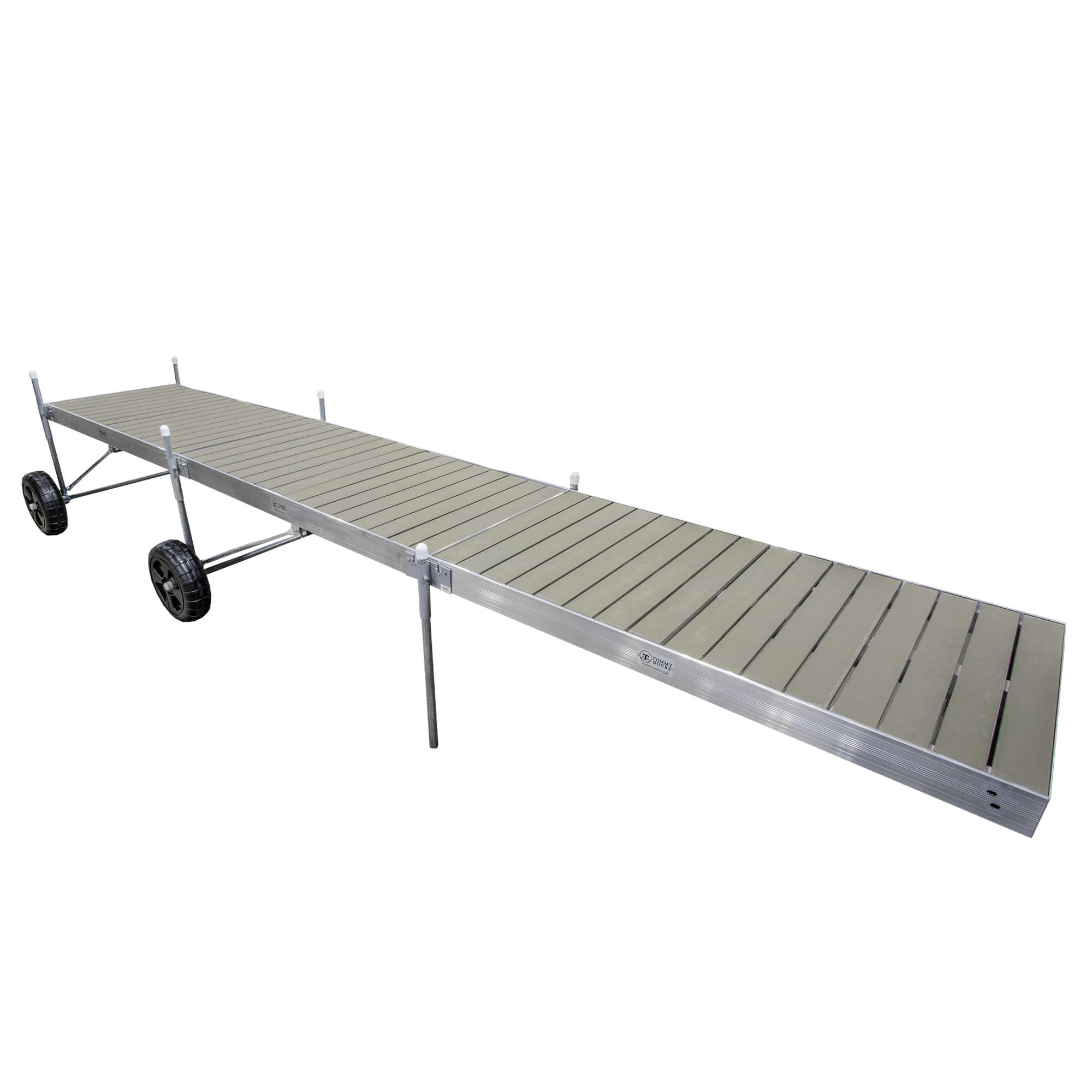 24' Roll-In-Dock Straight Aluminum Frame with Composite Removable Decking Complete Dock Package - Ridgeway Gray