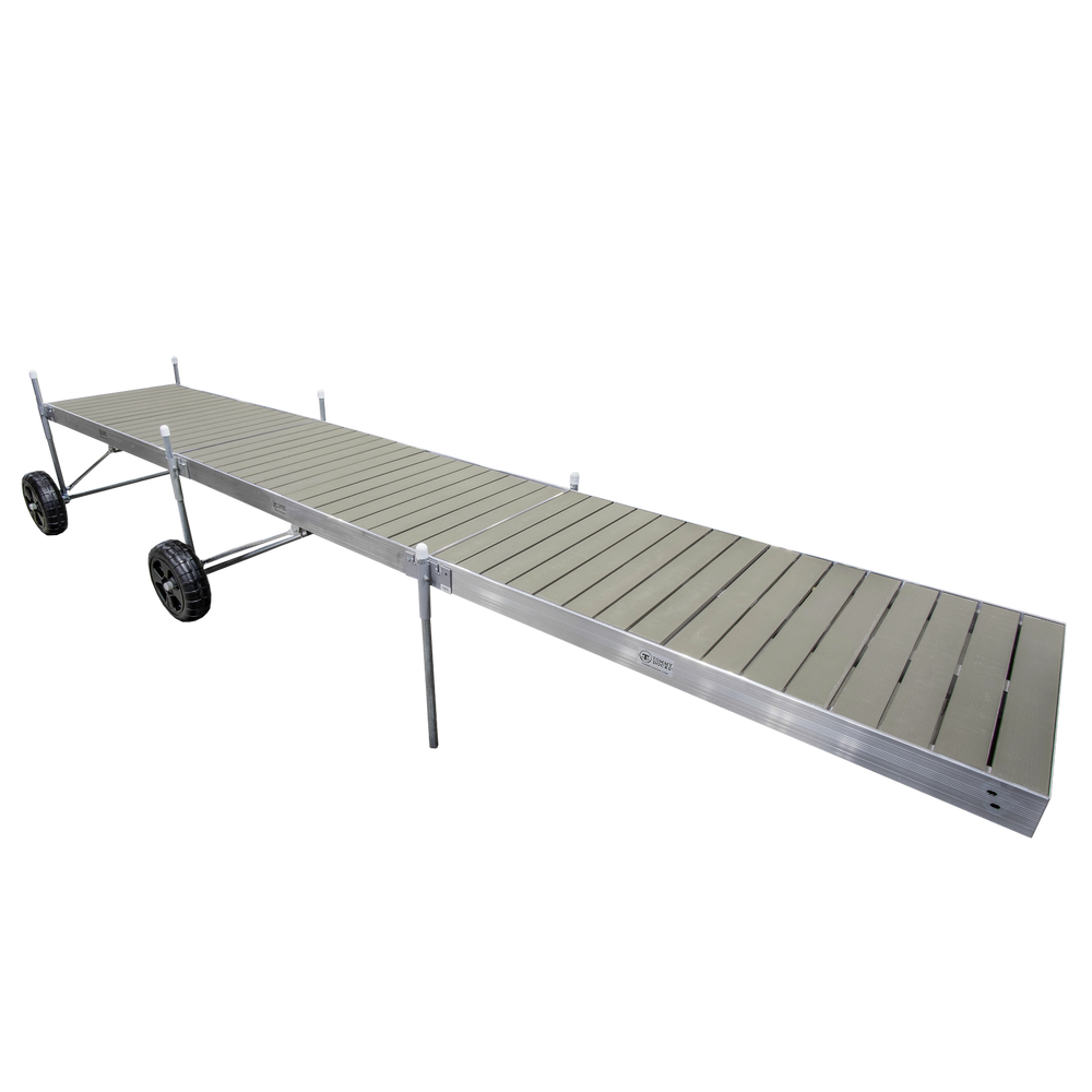 24' Roll-In-Dock Straight Aluminum Frame with Composite Removable Decking Complete Dock Package - Ridgeway Gray