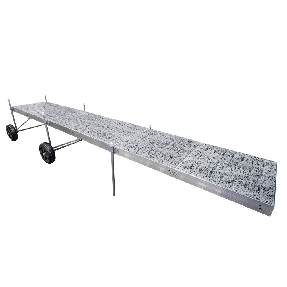 24' Roll-In-Dock Straight Aluminum Frame with Terrazzo Removable Decking Complete Dock Package