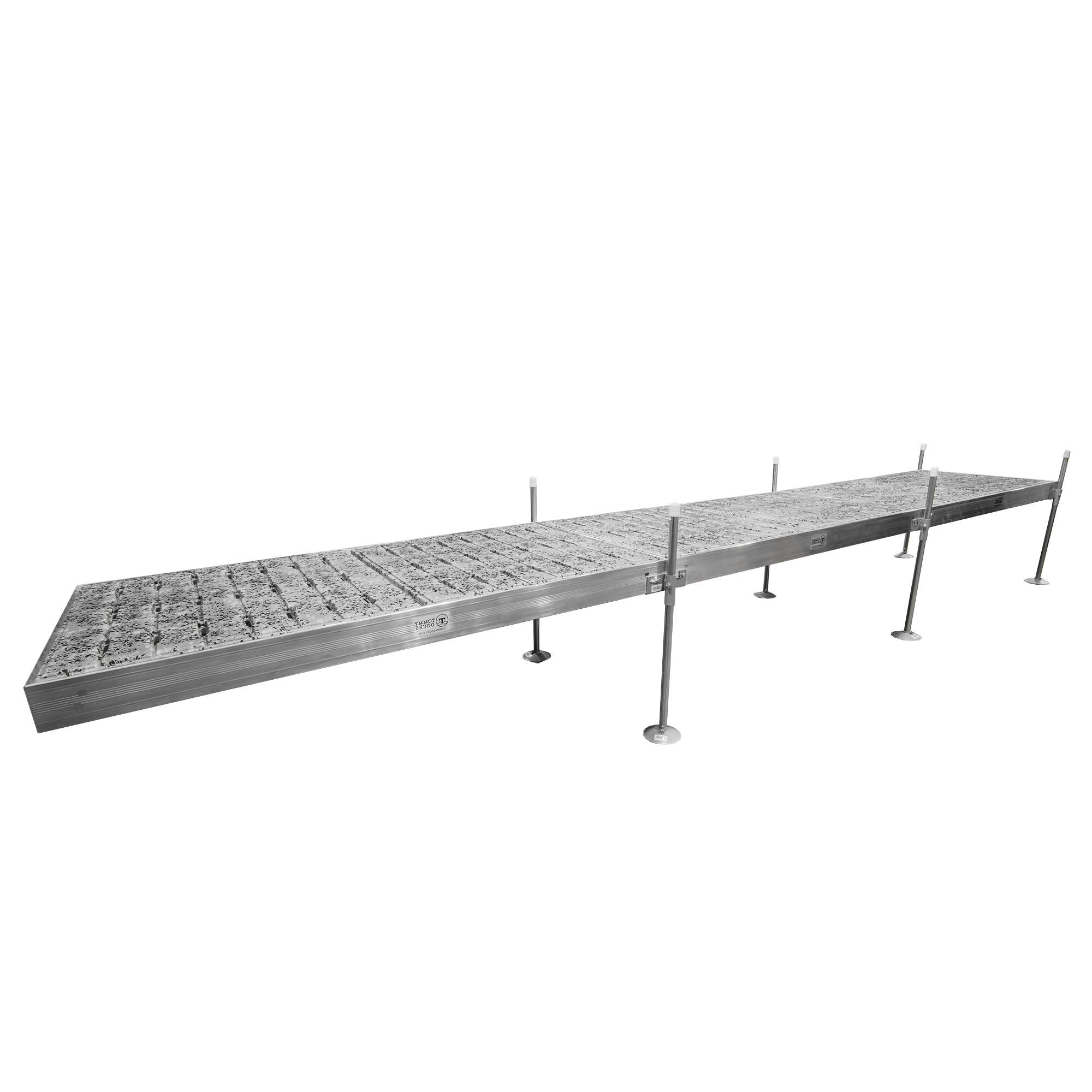 24' Straight Boat Dock System with Aluminum Frame and Thermoformed Terrazzo Decking