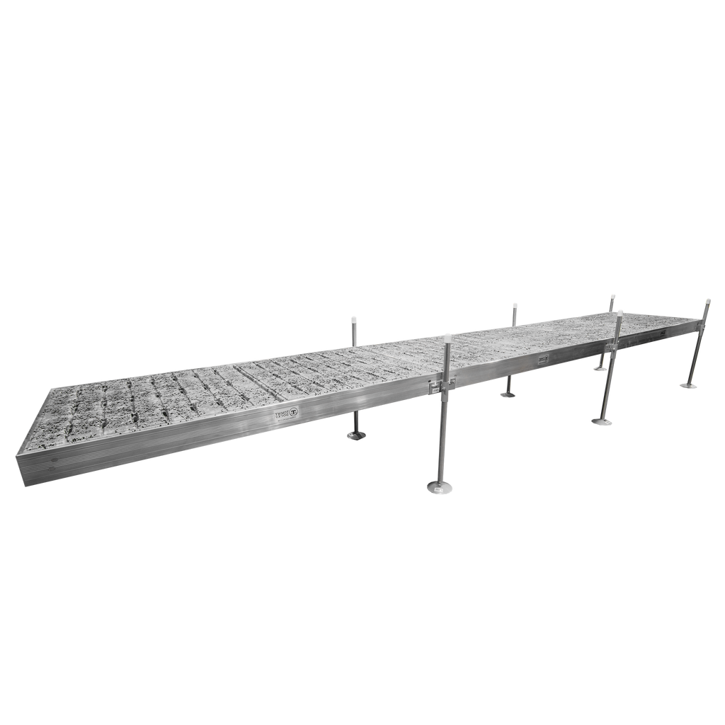 Batdok System 24' Straight Boat Dock System with Aluminum Frame and Thermoformed Ter