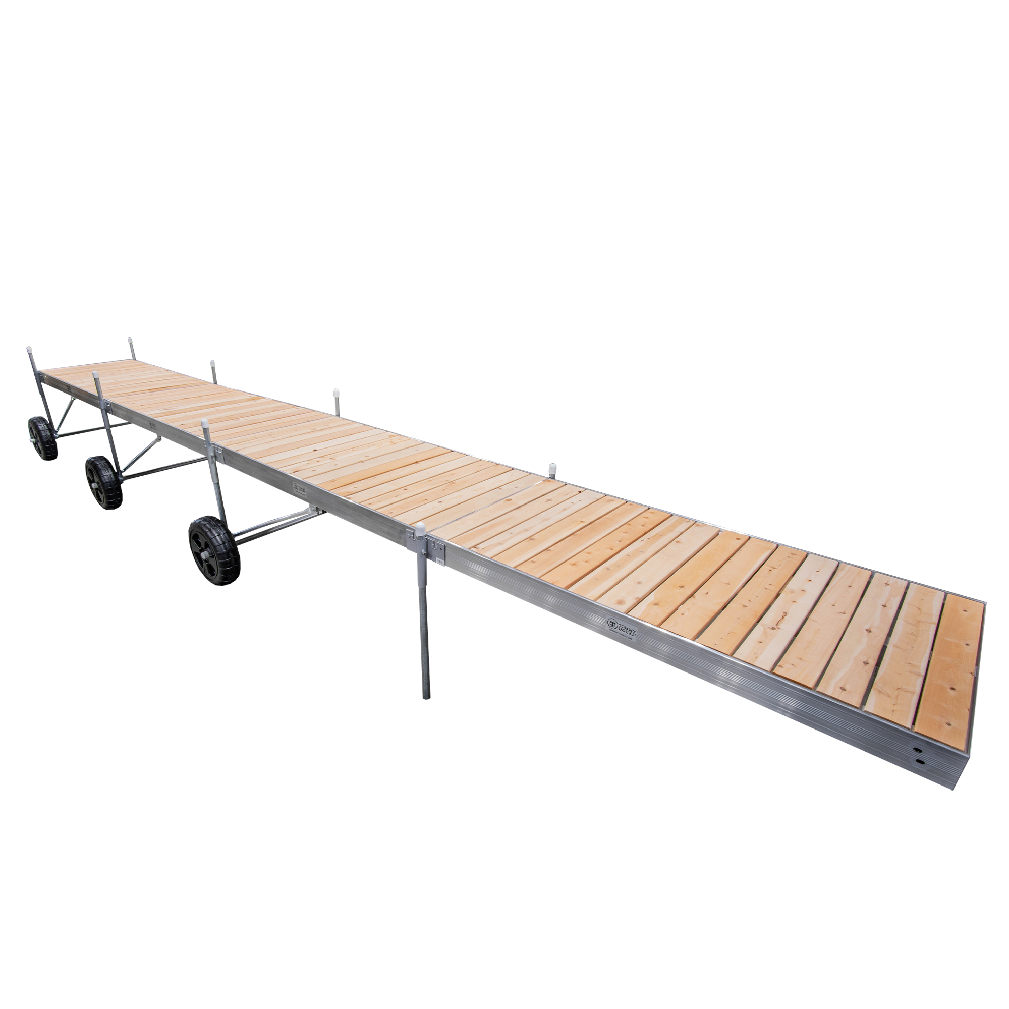 32' Roll-In-Dock Straight Aluminum Frame With Removable Cedar Decking Complete Dock Package
