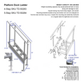 Aluminum Platform Dock Ladder - 4" Wide Step - 2 Lengths Available