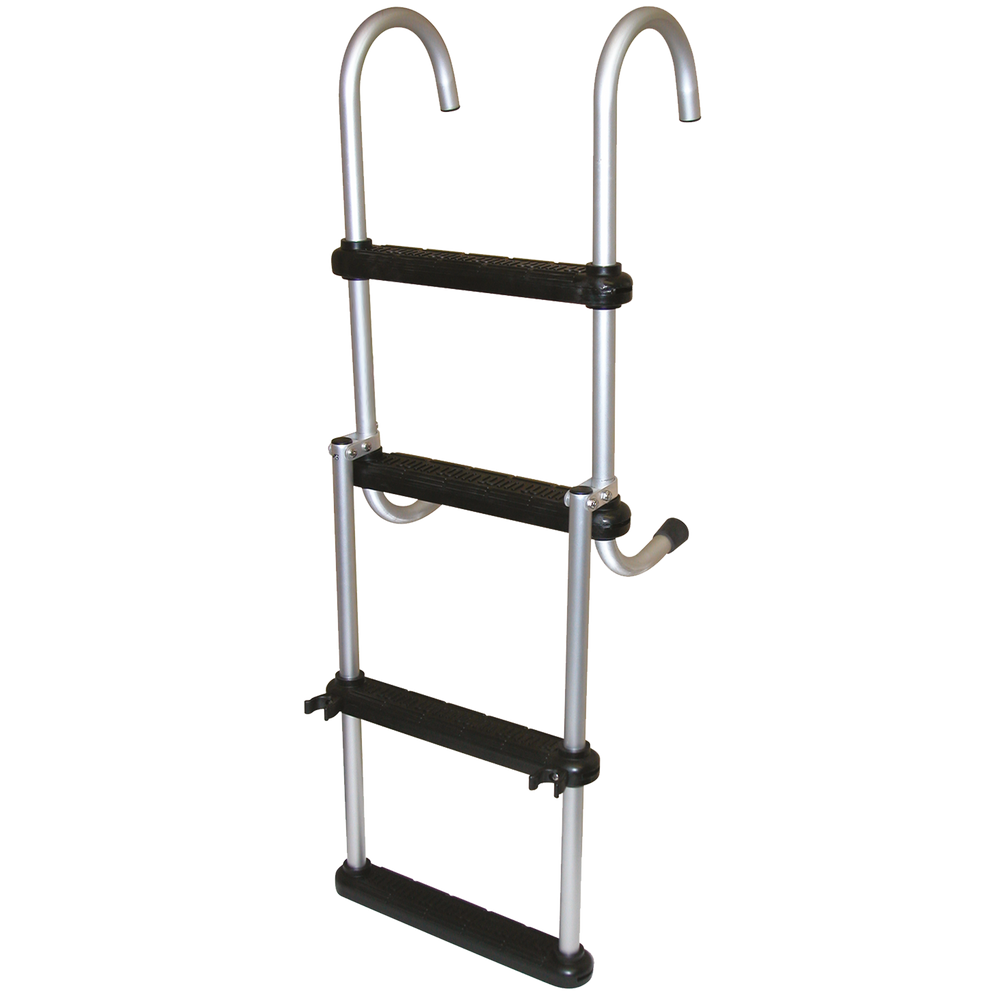 4-Step Removable Folding Ladder Anodized Aluminum for Watercraft