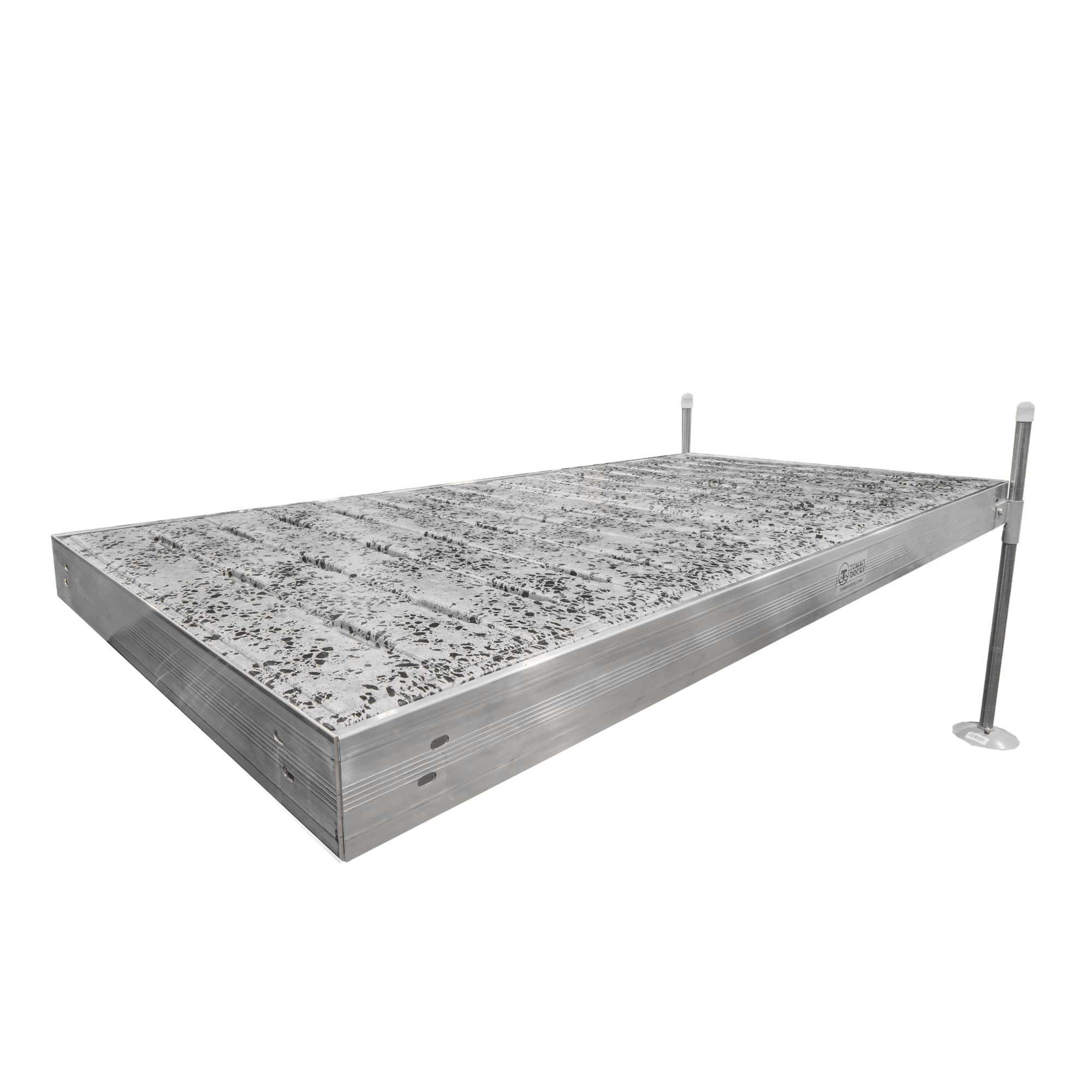8' Straight Boat Dock System with Aluminum Frame and Thermoformed Terrazzo Decking
