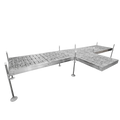 8' T-Shaped Boat Dock System with Aluminum Frame and Thermoformed Terrazzo Decking