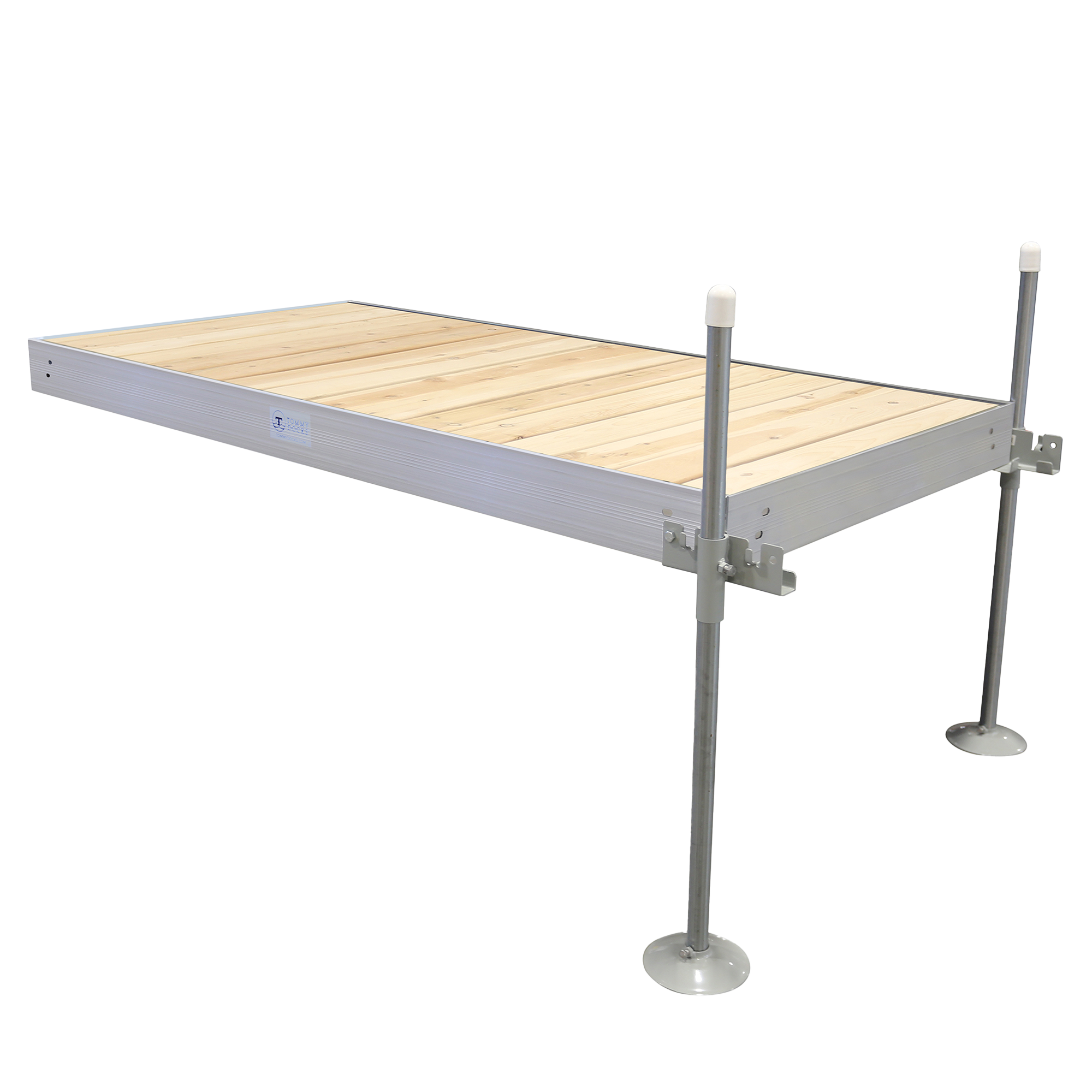 8' Straight Boat Dock System Extender Package with Aluminum Frame and Cedar Decking