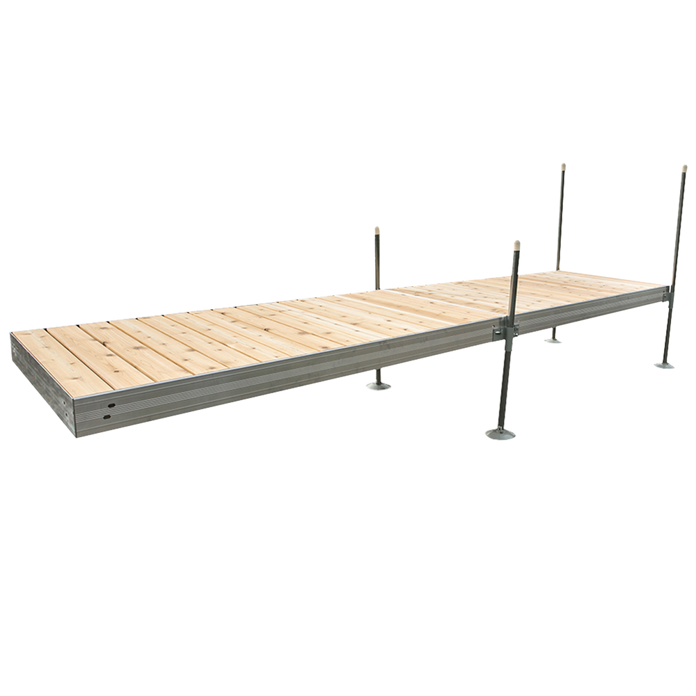16' Straight Aluminum Frame With Cedar Decking Complete Wood Dock ...
