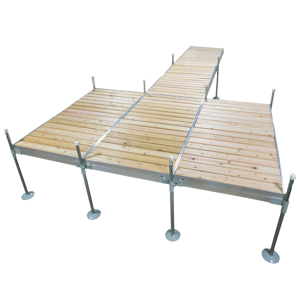 24' Platform Boat Dock with Aluminum Frame and Cedar Decking